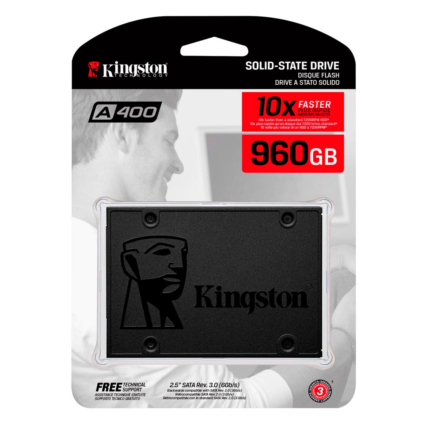 Disco Solido SSD Interno Kingston A400 960gb 6Gb/s 500MB/s