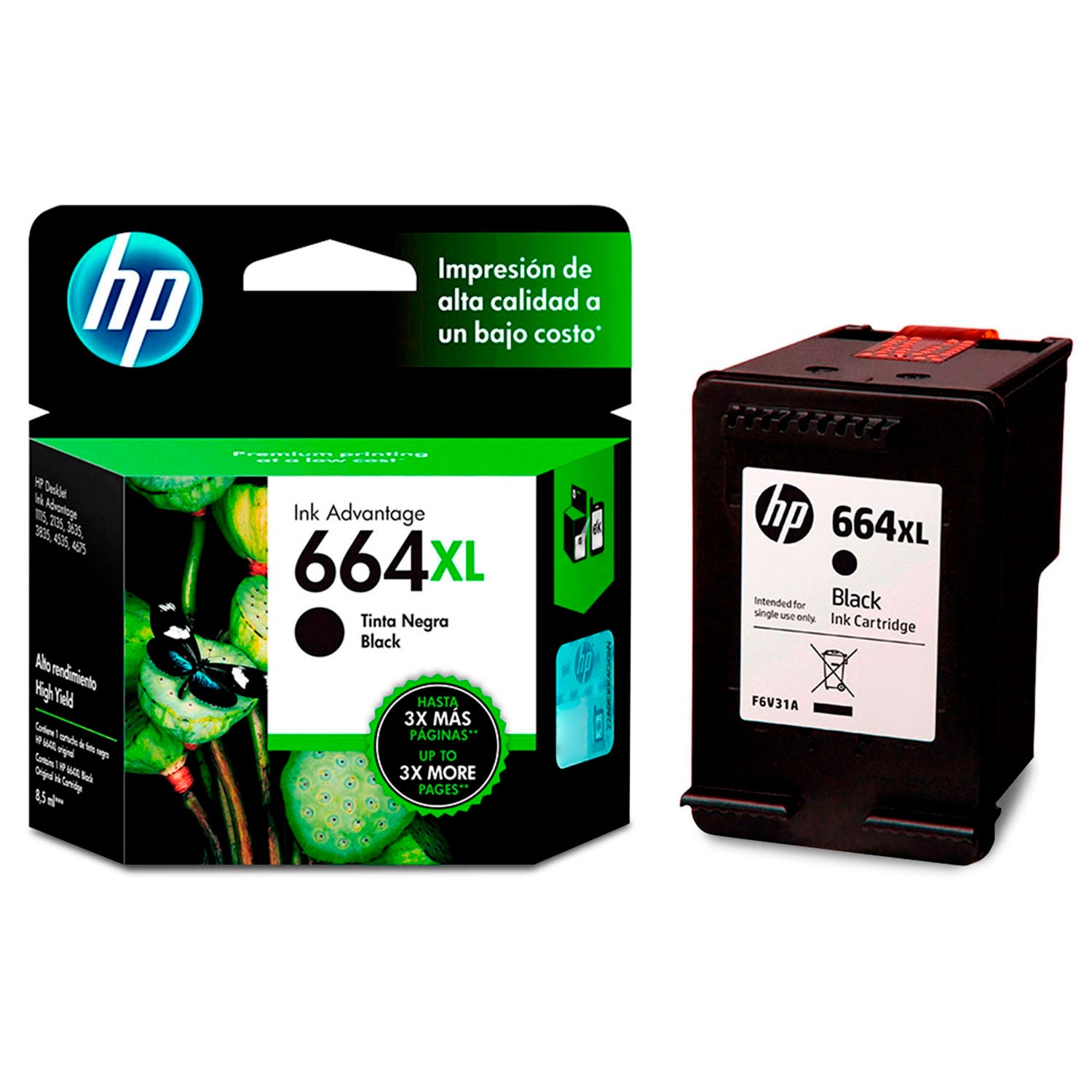 Cartucho De Tinta De Alto Rendimiento Hp 664xl Advantage