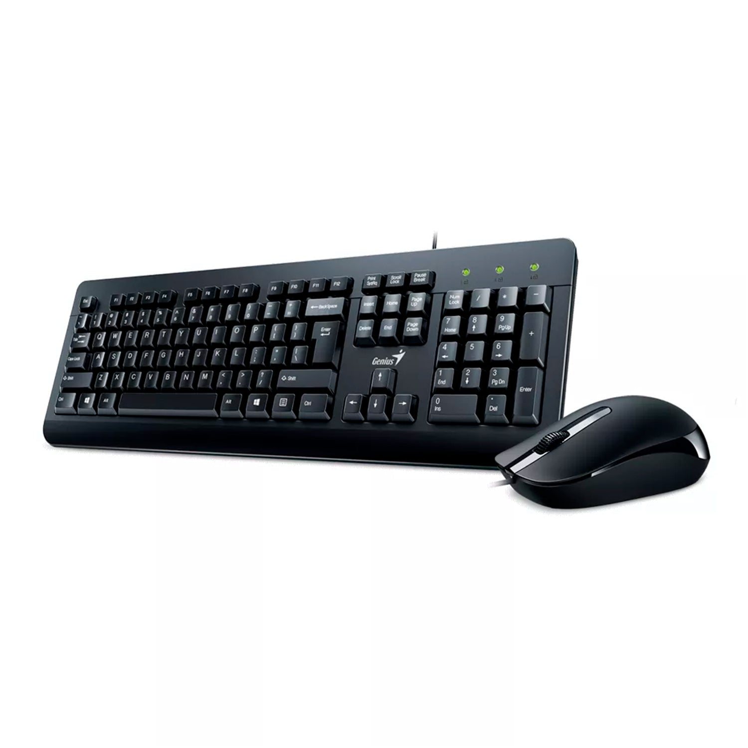 Kit Teclado y Mouse Genius KM-160 USB Ergonomico Antiderrame Sensor Optico 1000dpi Español