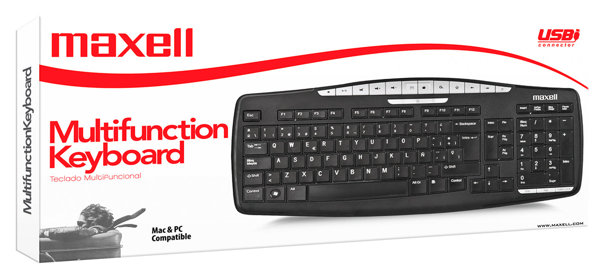 Teclado Multifuncional KB-100 Maxell USB keyboard [ 346120 ]