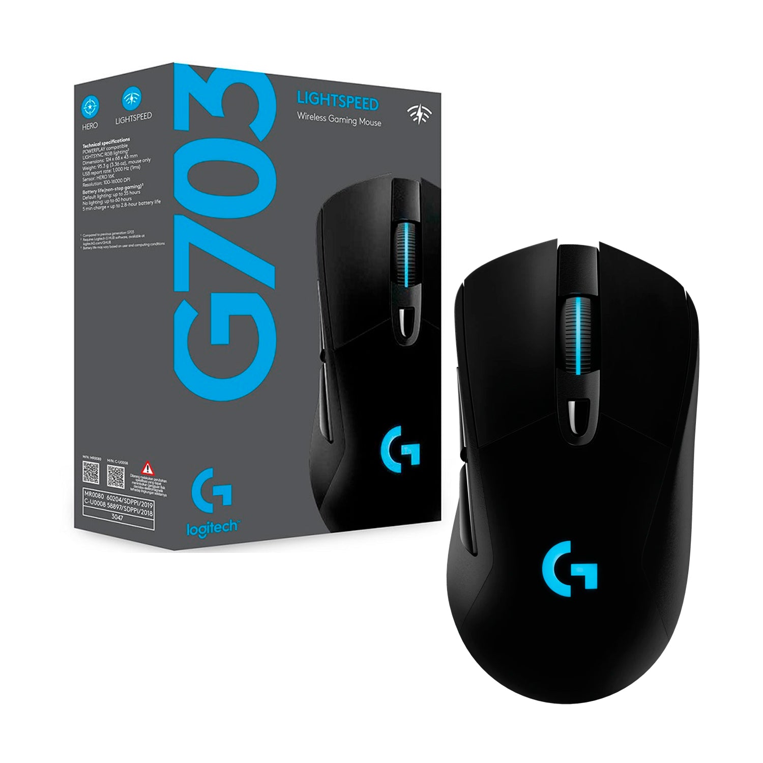 Mouse Gamer Inalambrico Logitech G703 Lightspeed Lightsync Sensor Hero 2 100-25600dpi 6 Botones