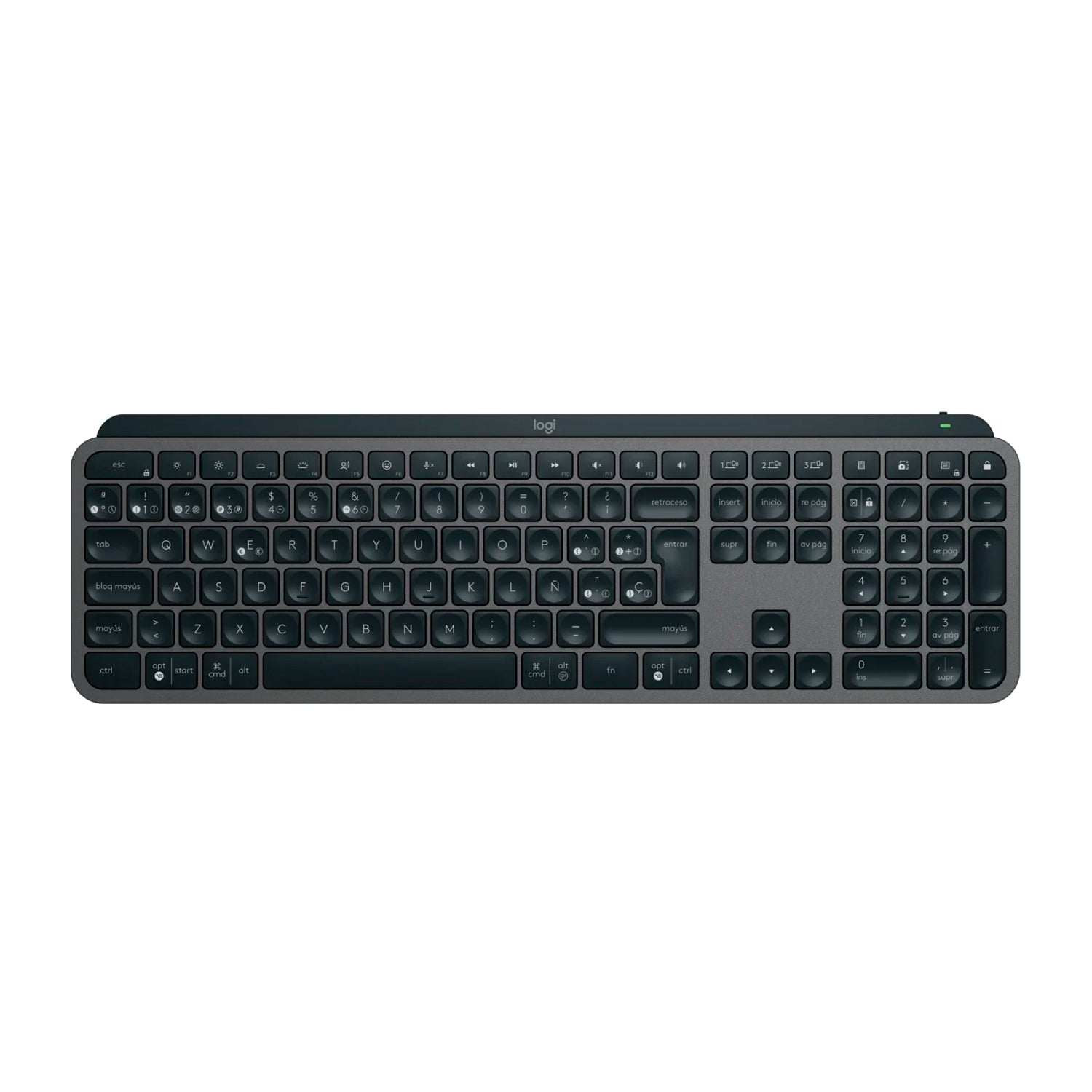 Teclado Inalambrico Logitech MX Keys S Recargable USB-C a A Multidispositivo Iluminacion Inteligente