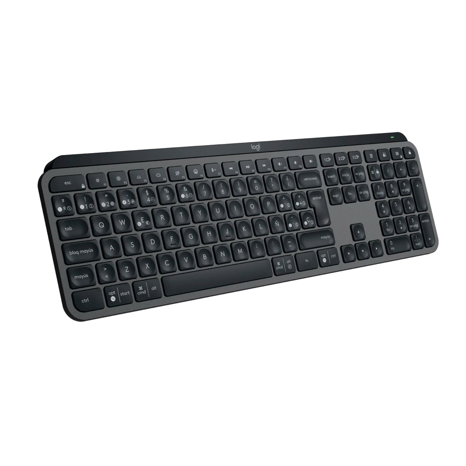 Teclado Inalambrico Logitech MX Keys S Recargable USB-C a A Multidispositivo Iluminacion Inteligente