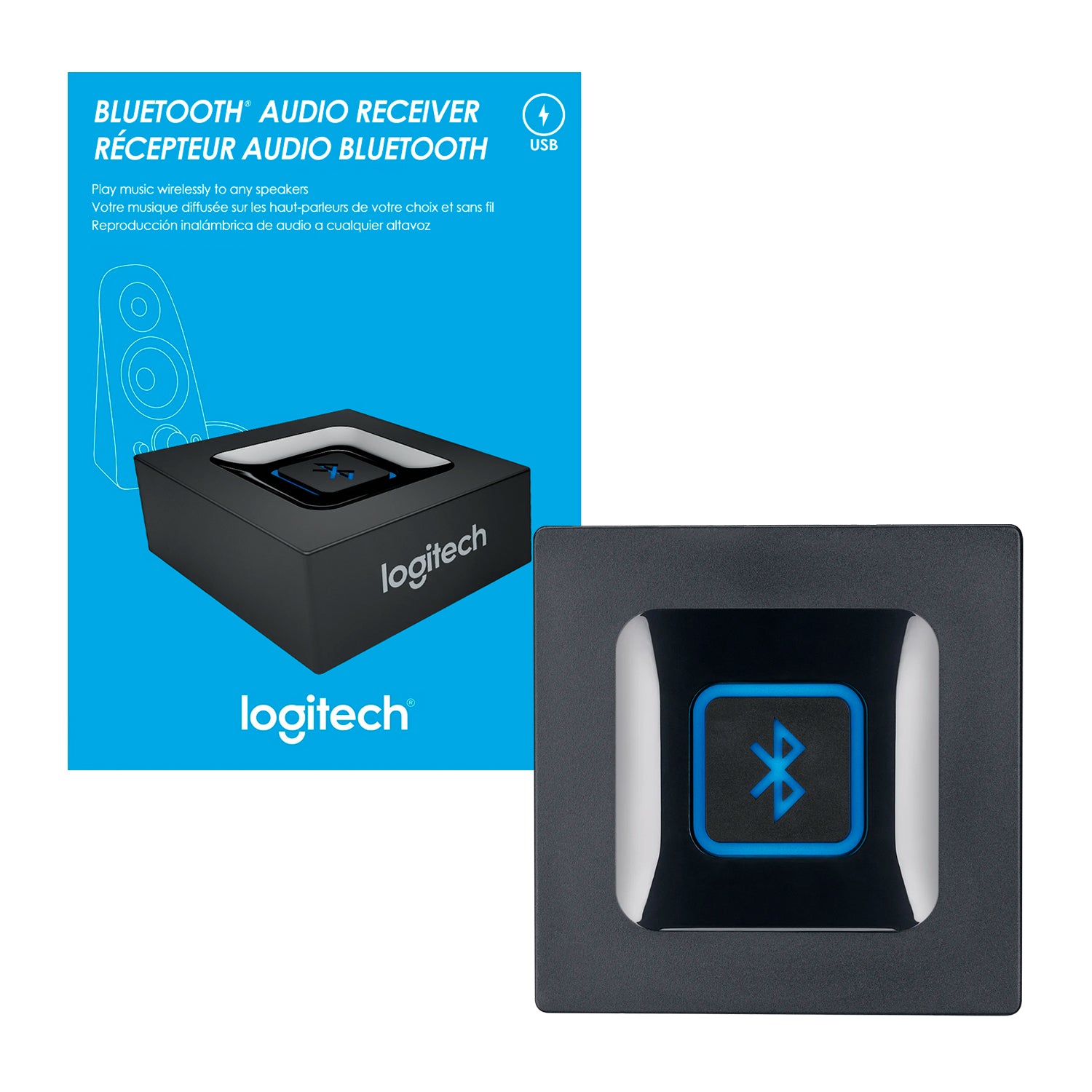 Receptor de Audio Bluetooh Logitech Multipunto para Estereos Plug 3,5mm Alimentacion USB