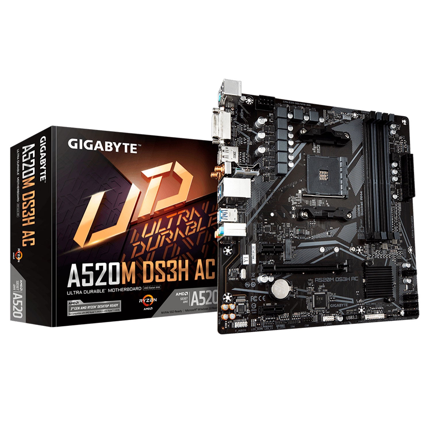 Placa Madre Gigabyte A520M DS3H AC VRM WIFI RGB A520MDS3HAC