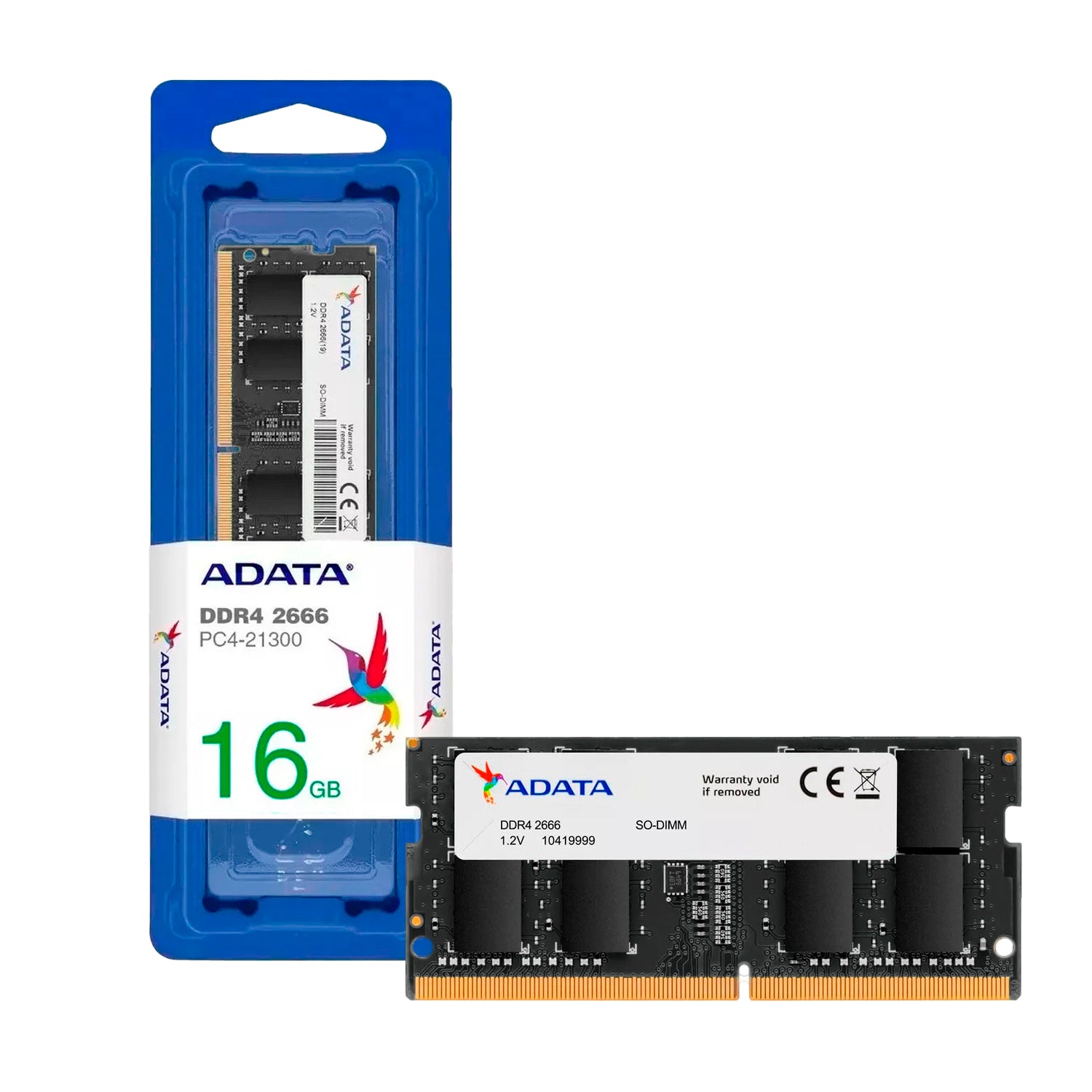 Memoria Ram Notebook Adata 16GB DDR4-SODIMM 2666MHz 1.2 V Pin 260 PC4-21300 [ AD4S266616G19-SBK ]