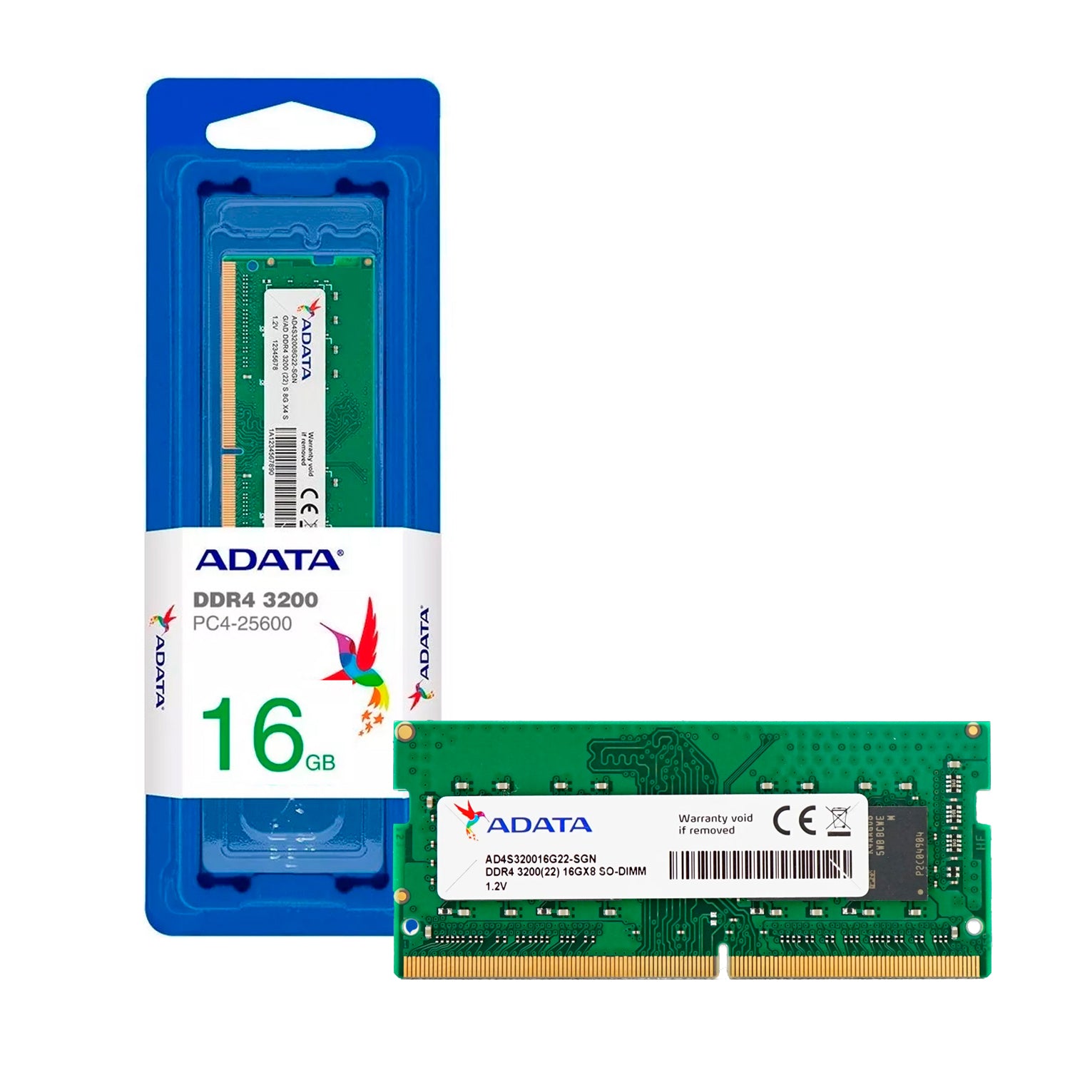 Memoria Ram Notebook Adata 16GB DDR4-SODDIM 3200MHz 1.2 V Pin 260 PC4-25600 [ AD4S320016G22-SGN ]