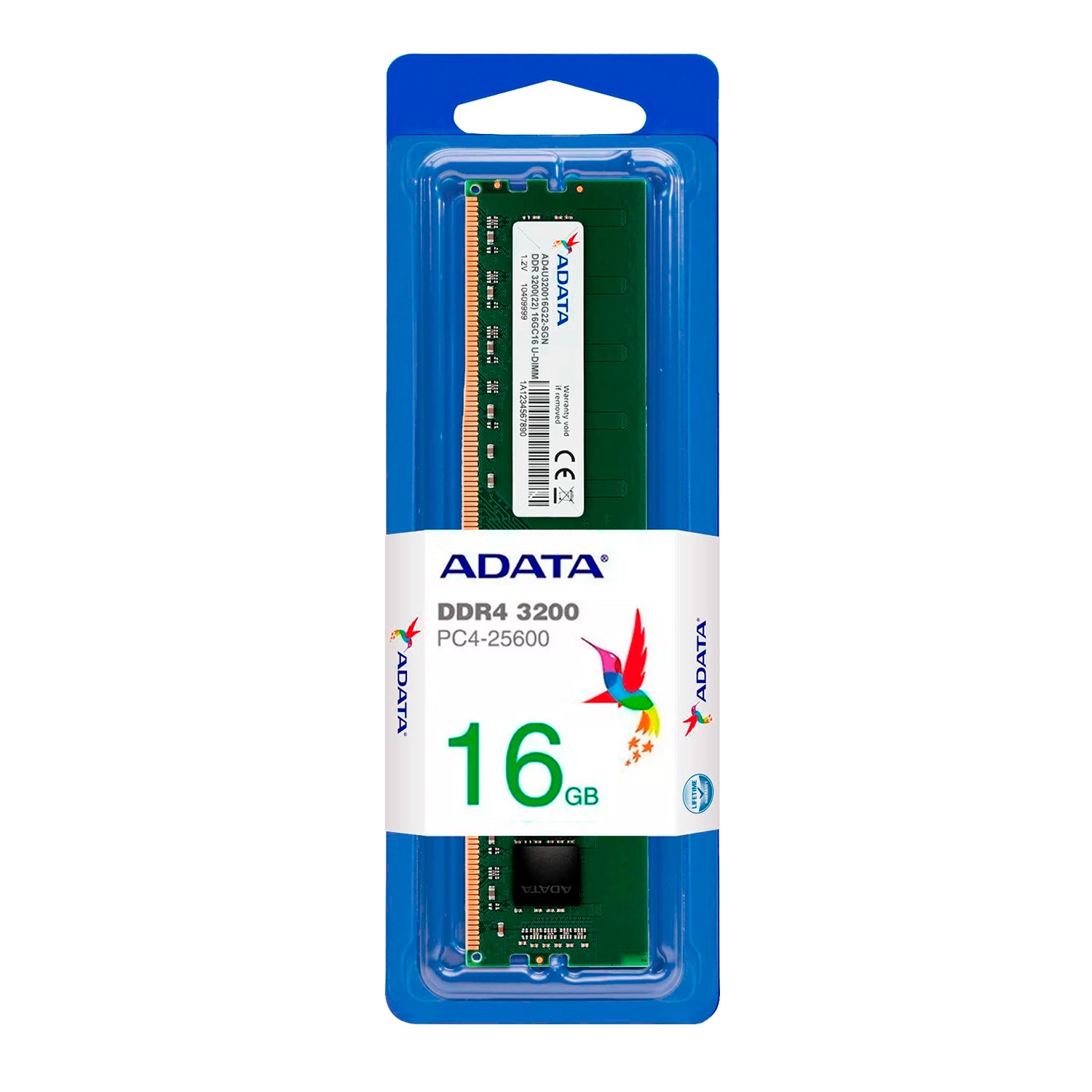 Memoria Ram PC Adata 16GB DDR4-DIMM 3200MHz CL22 1.2V Pin 282 PC4-25600 [ AD4U320016G22-SGN ]