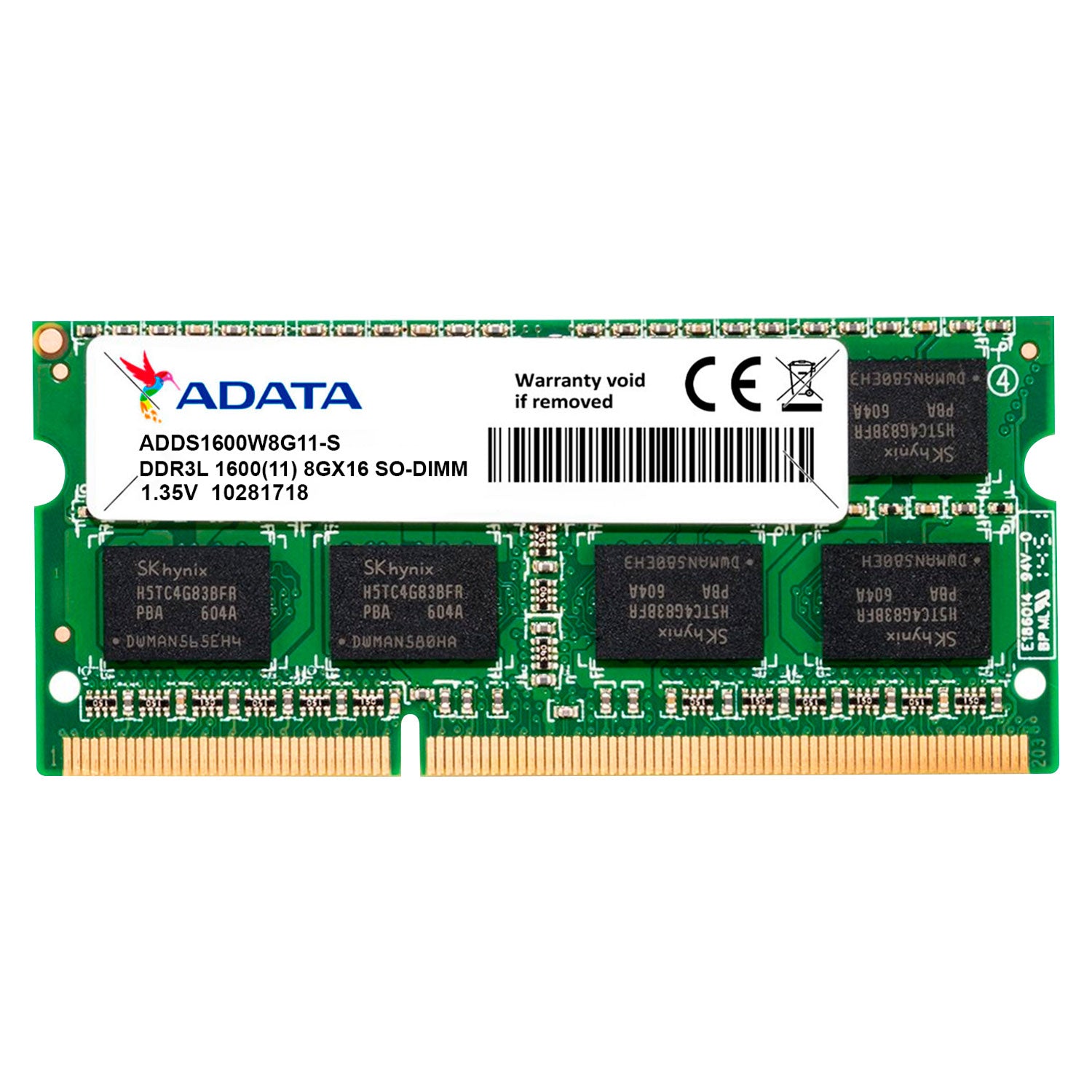 Memoria Ram Notebook DDR3L 8GB Adata SO-DIMM ADDS1600W8G11-S | Lifemax