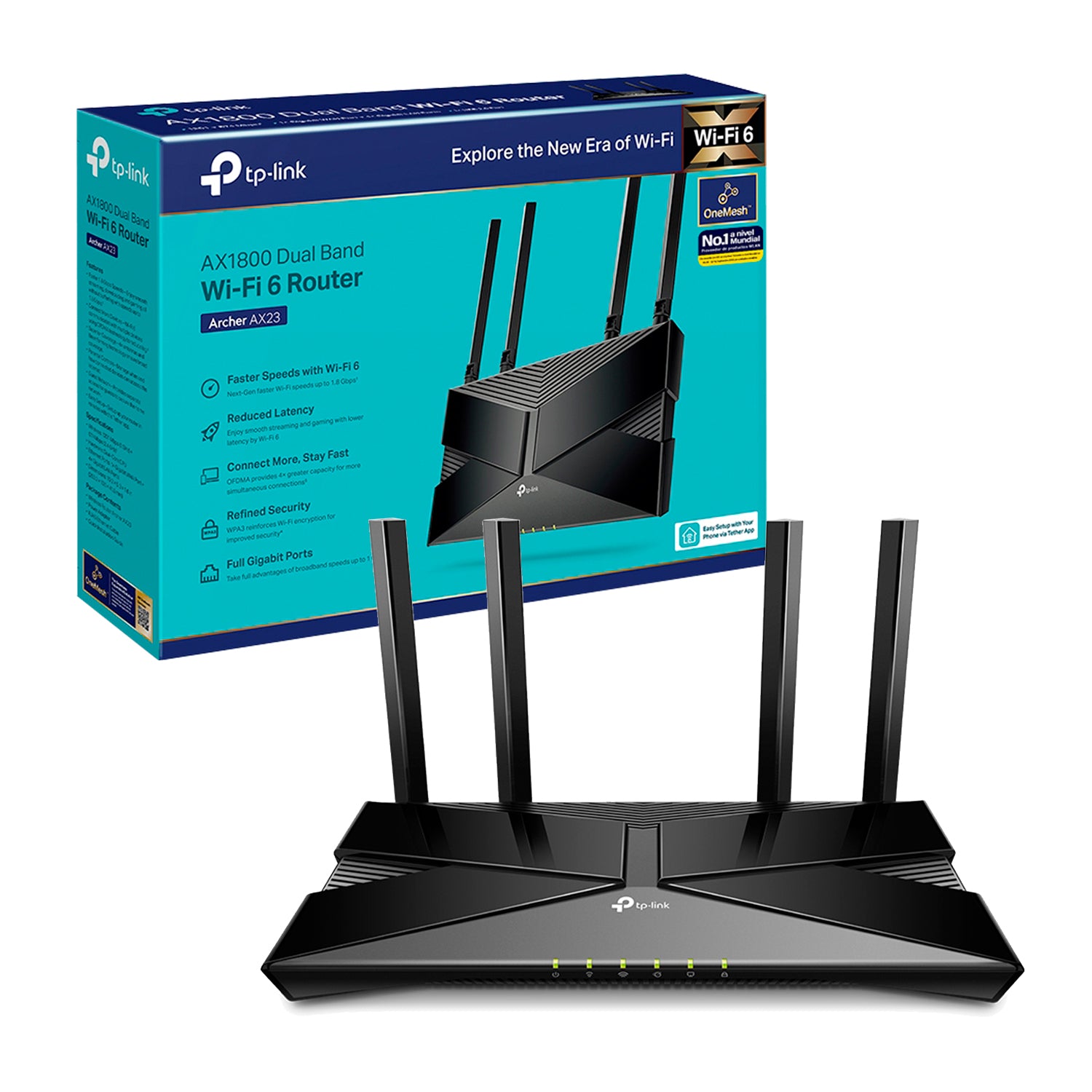 Router Inalambrico TP-Link Archer AX23 AX1800 Wifi 6 Dual Band 5GHz/2.4GHz 4 Antenas Externas