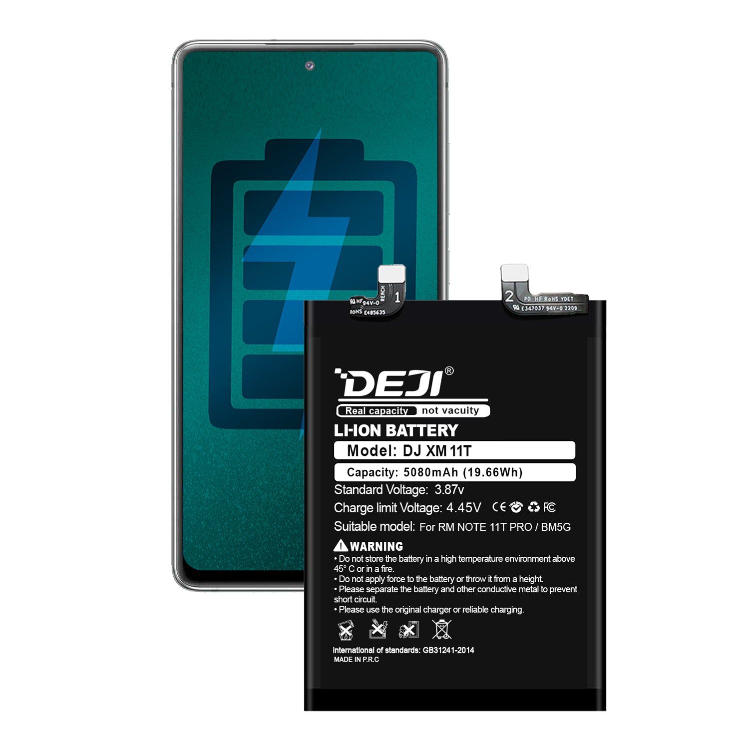 Bateria para Xiaomi Redmi Note 11T Pro / 5G / Poco X4 GT DEJI IC Original 5080mAh Maxima Duracion