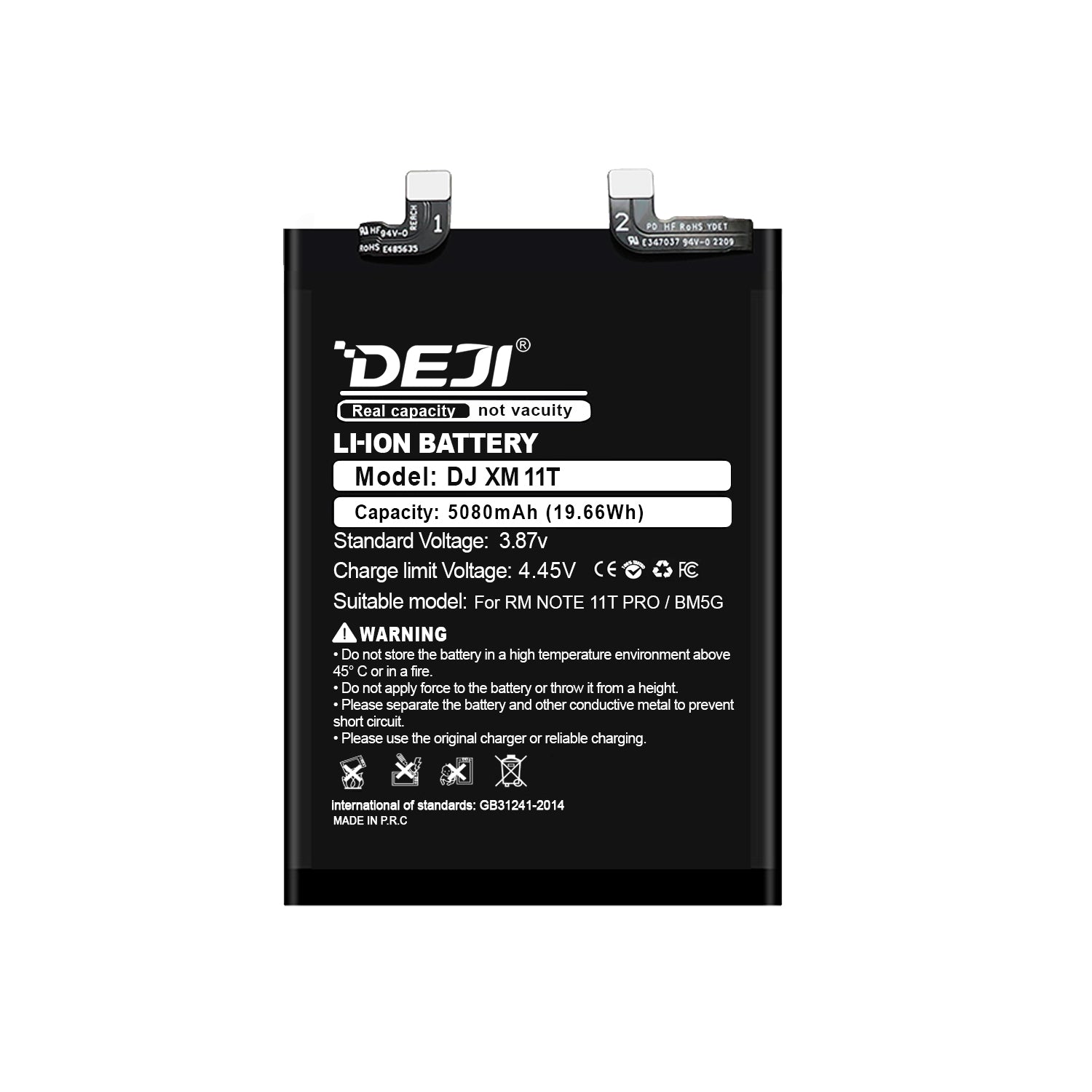 Bateria para Xiaomi Redmi Note 11T Pro / 5G / Poco X4 GT DEJI IC Original 5080mAh Maxima Duracion