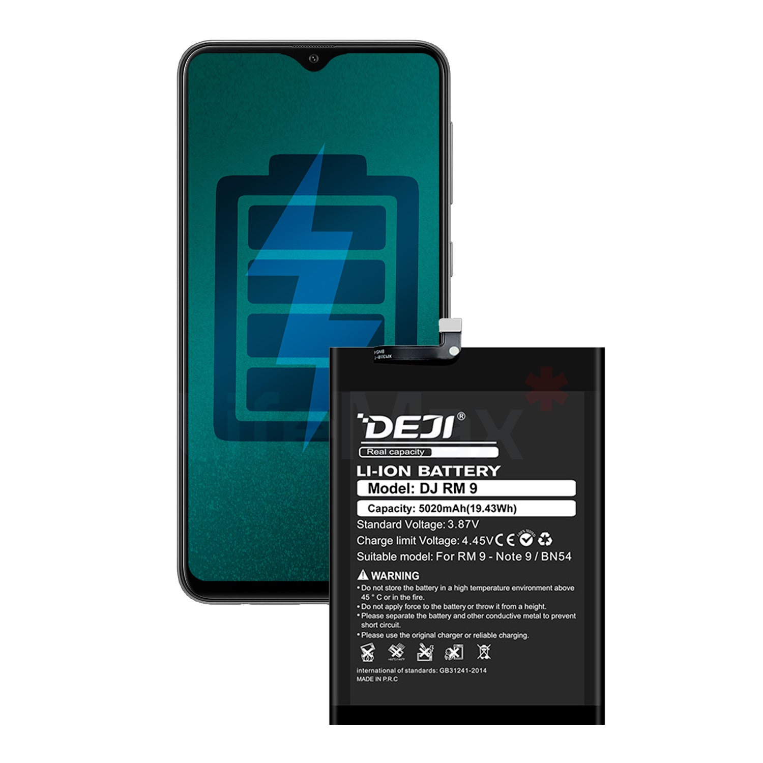 Bateria para Redmi 9 DEJI IC Original Capacidad 5020mAh Maxima Duracion