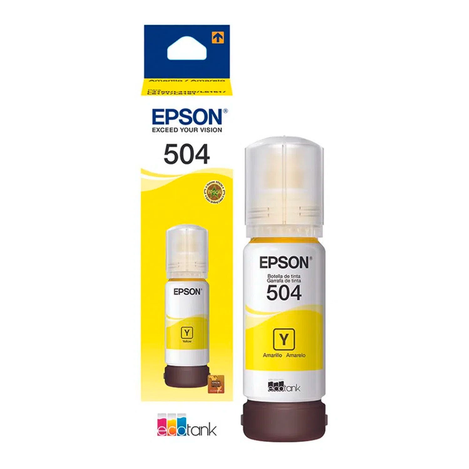 Tinta Botella Epson T504 70ml Ecotank Amarillo C13T03N42A