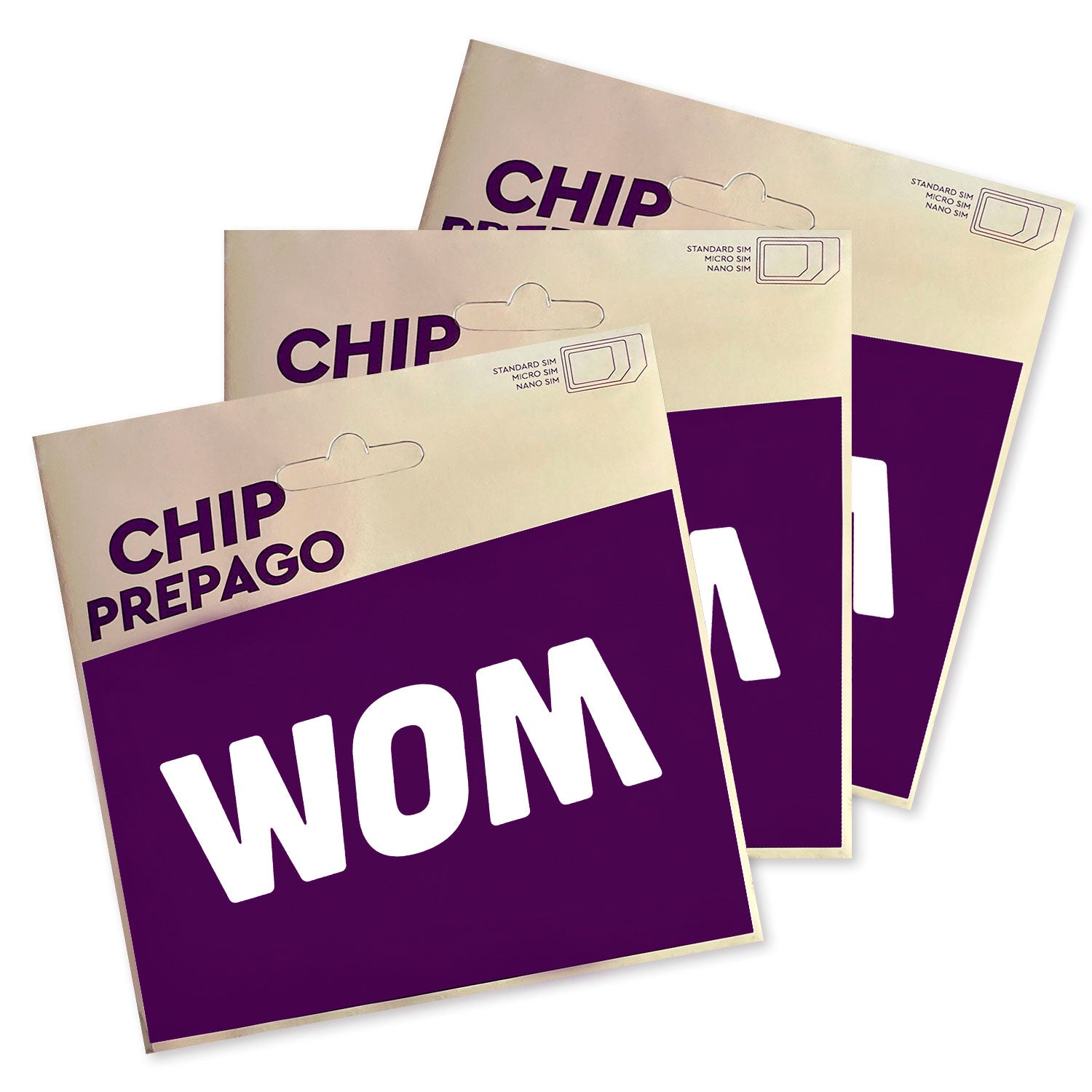 Chip de Línea Wom $2000 Recarga Pack x100 Kit Mayorista