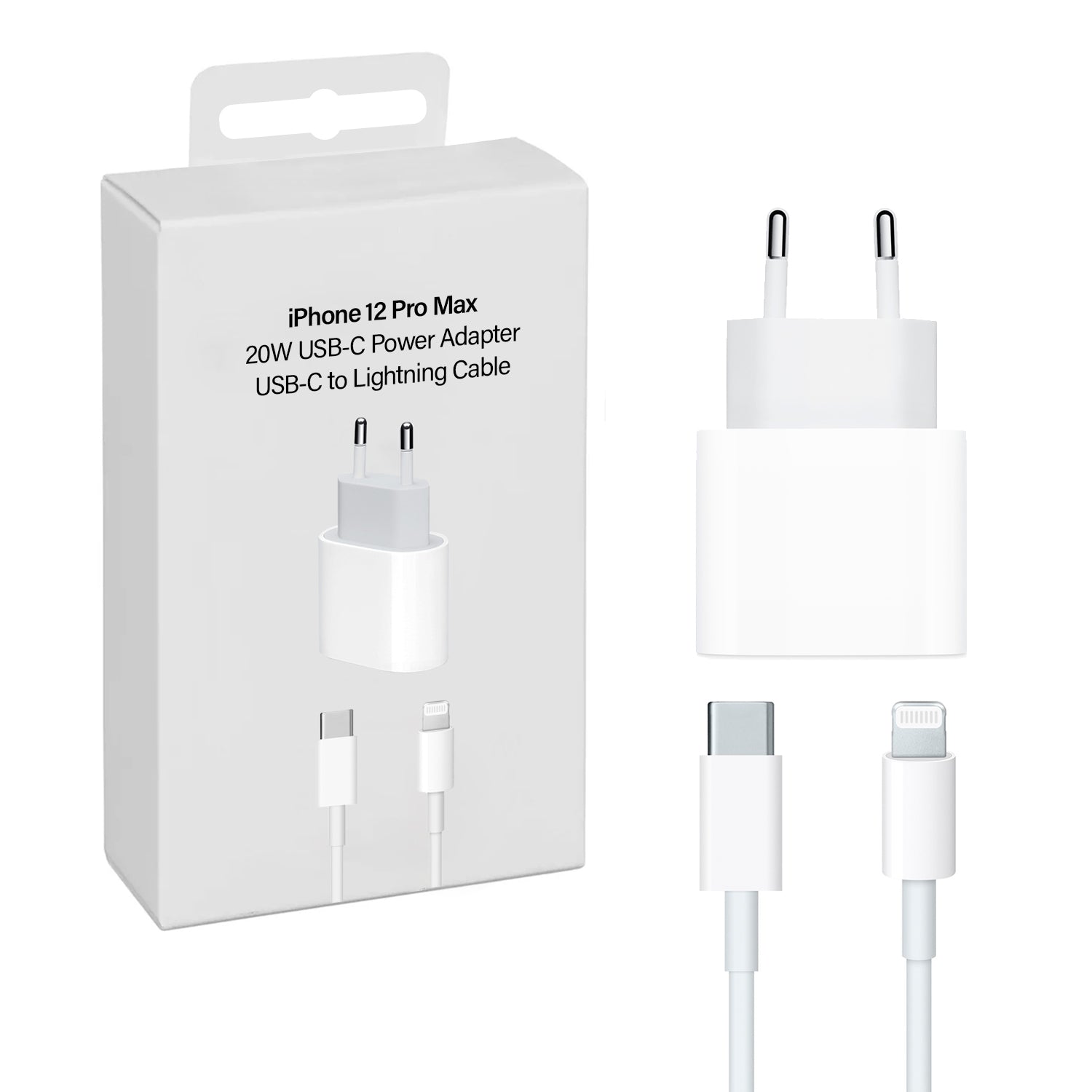 Cargador Compatible con iPhone 12 Pro Max 20W Cable Tipo C a Lightning