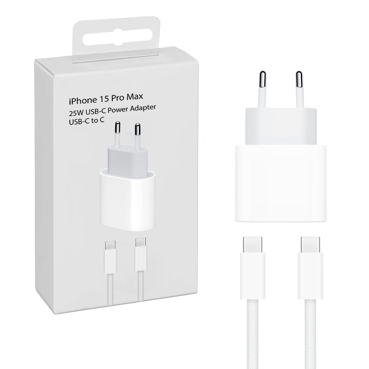 Cargador Compatible con iPhone 15 Pro Max 25W Cable USB-C a USB-C