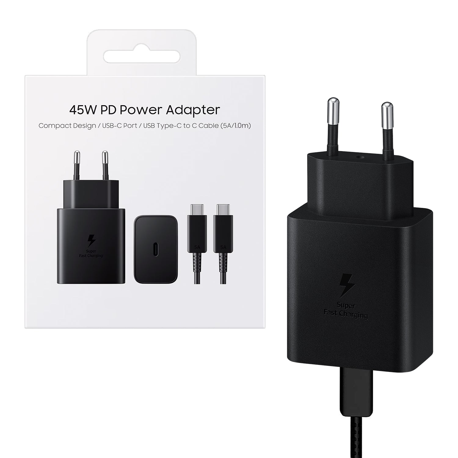 Cargador Compatible con Samsung 45W Carga Rapida Cable USB-C a USB-C