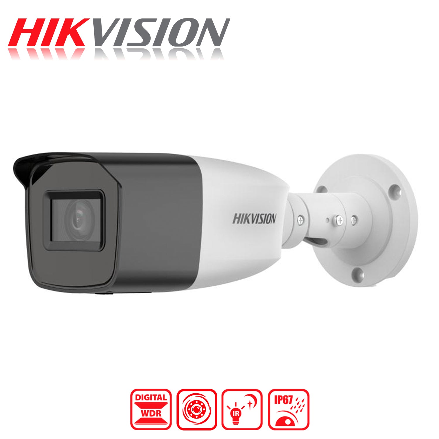 Camara de Seguridad Analoga Bala Hikvision 2MP Digital WDR Lente Varifocal 2.7 a 13.5 mm IR40M IP67