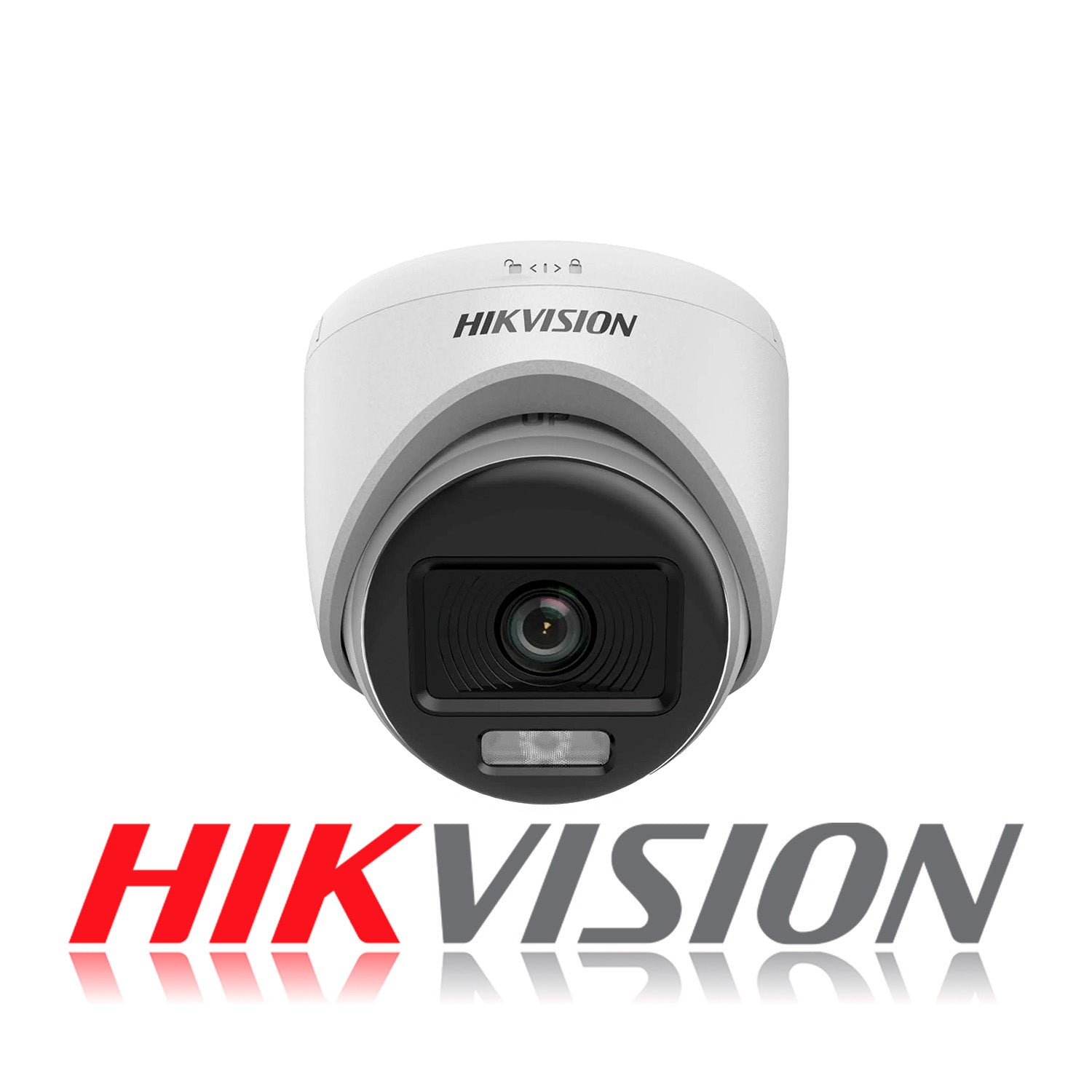 Camara de Seguridad Analoga Domo Hikvision ColorVu 2MP Lente 2.8MM Alarma Luz Blanca Fija 20M 3D DNR