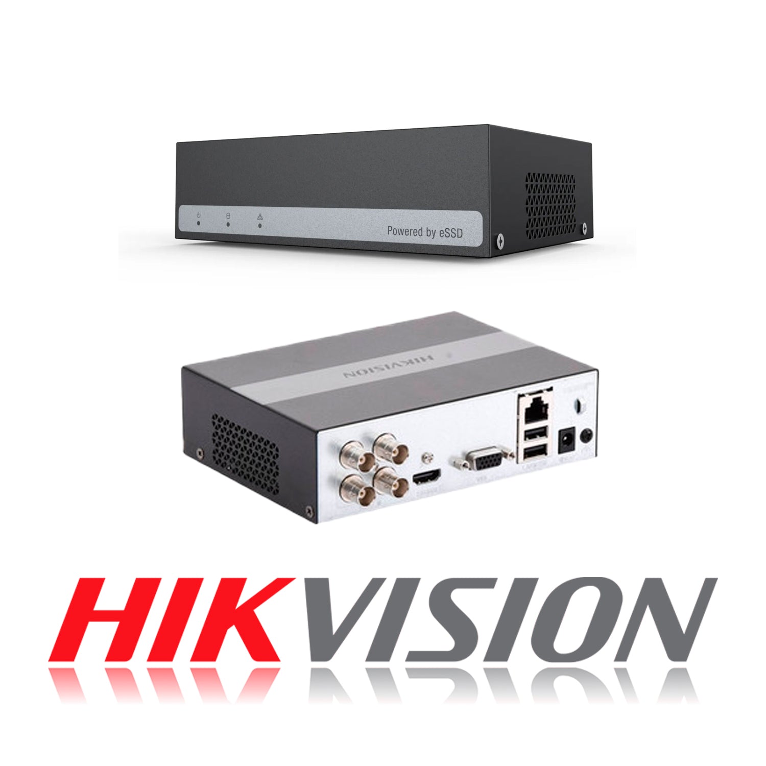 Kit de Camaras de Seguridad + DVR 4 Canales Color Vu Hikvision eSSD 300 GB FHD 2 Camaras Bala 2 Domo