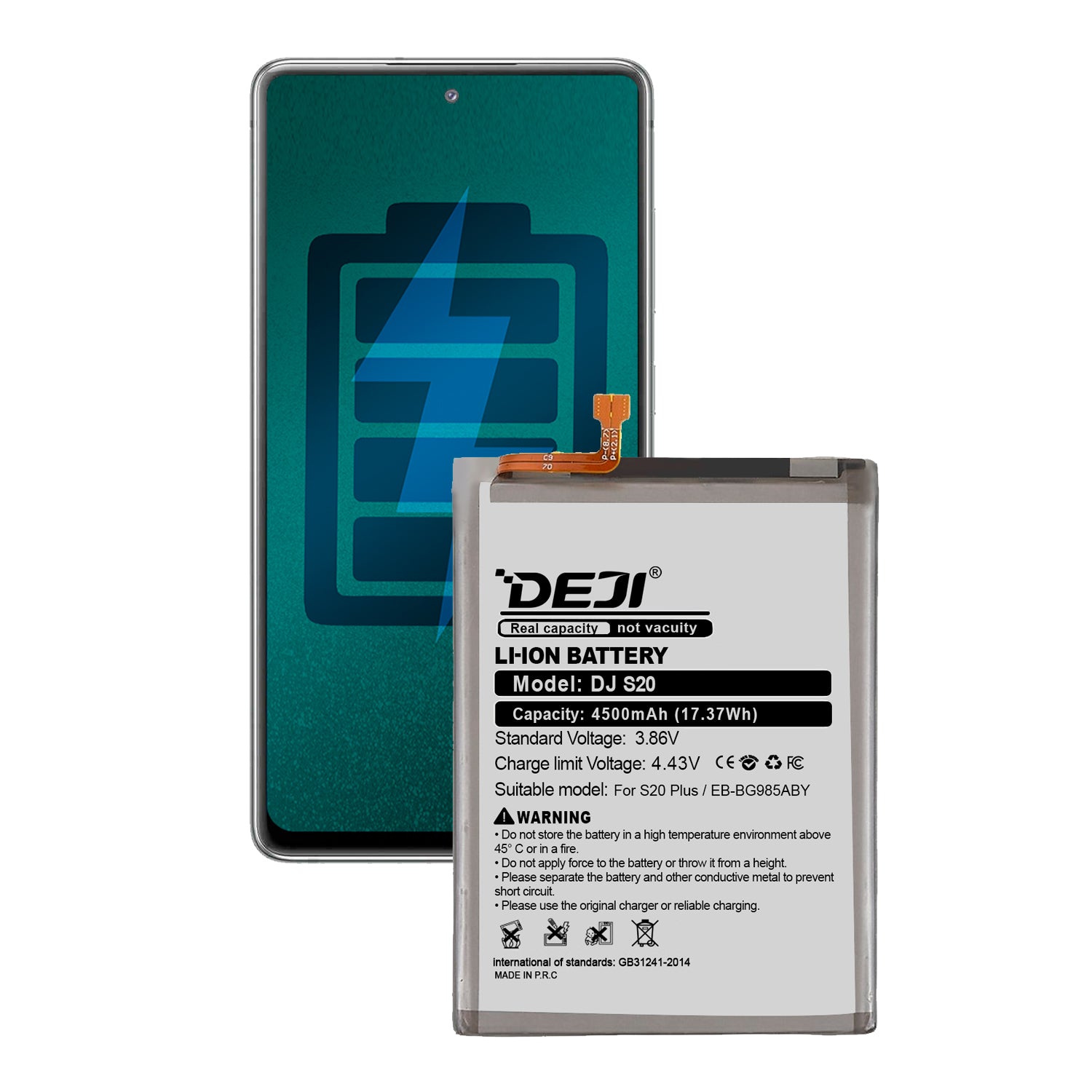 Bateria para Samsung S20 Plus DEJI IC Original Capacidad 4500mAh Maxima Duracion