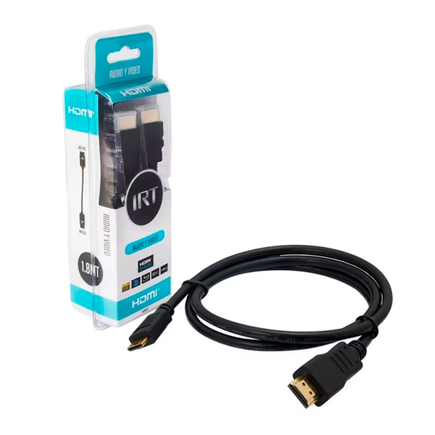 Cable HDMI 1.8mts Audio y Video FHD 1920x1080 3D IRT HDMI01 | Lifemax