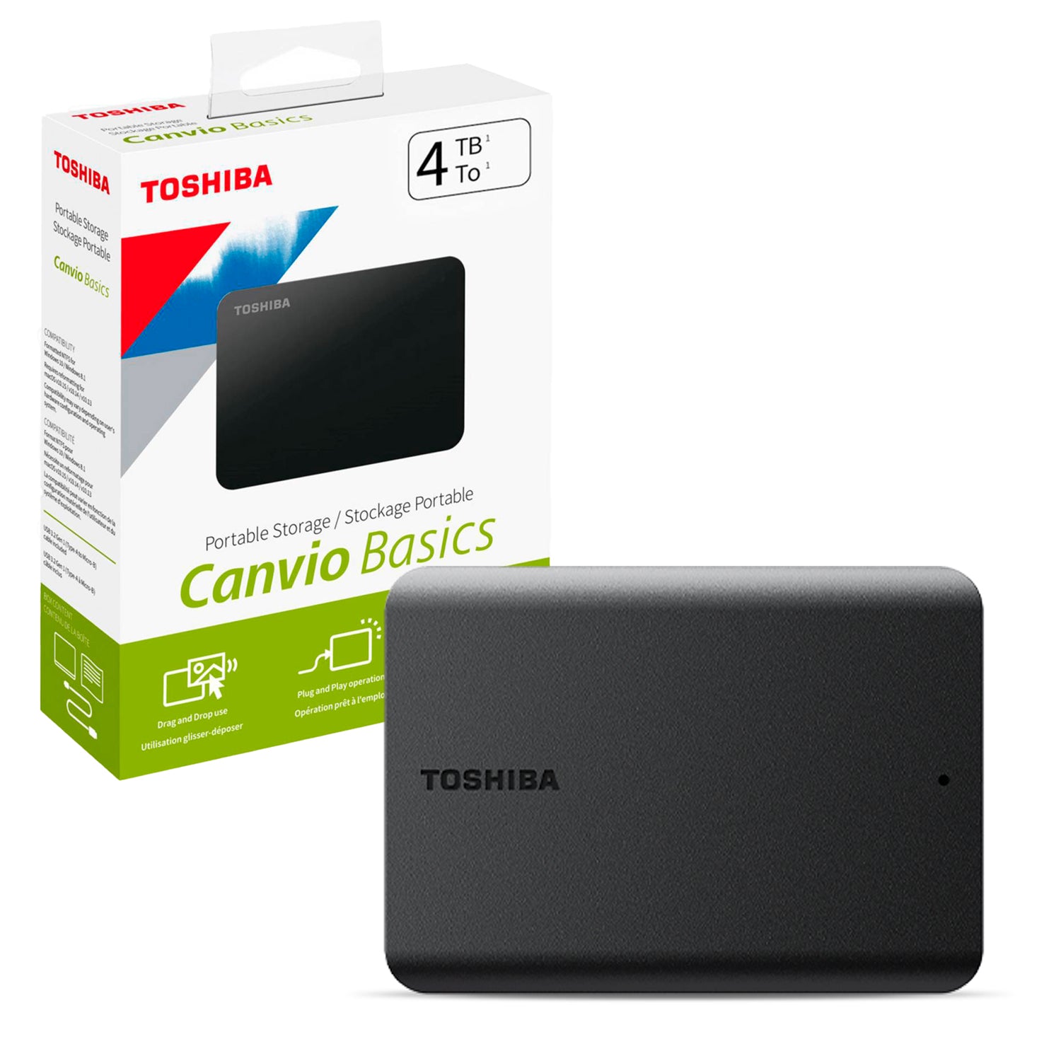 Disco Duro Externo Toshiba 4tb 2.5" Canvio Basics A5 USB 3.2 Compatible Windows/Mac [ HDTB540XK3CA ]