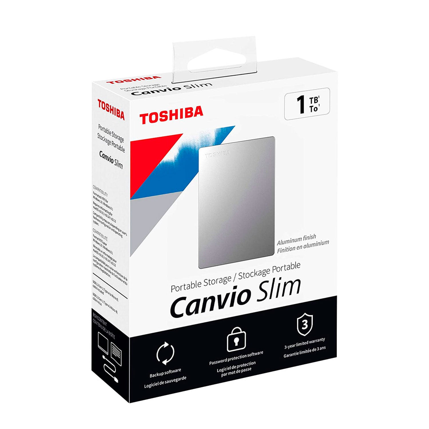 Disco Duro Externo Toshiba 1tb Canvio Slim Plata | Lifemax