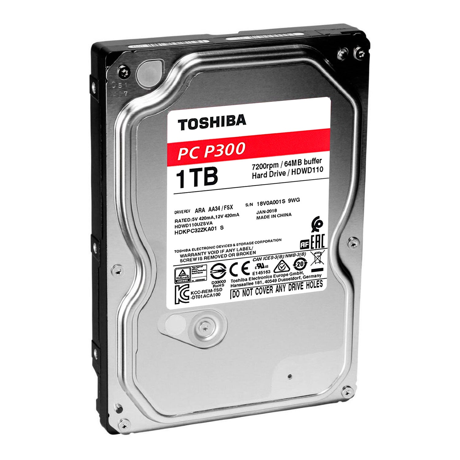 Disco Duro 1TB para PC Toshiba P300 3.5" 7200 RPM 64MB | Lifemax