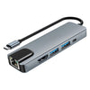 Adaptador Hub USB-C 5 en 1 Multipuerto HDTV 4K / RJ45 / USB 3.0 / USB-C PD 65W