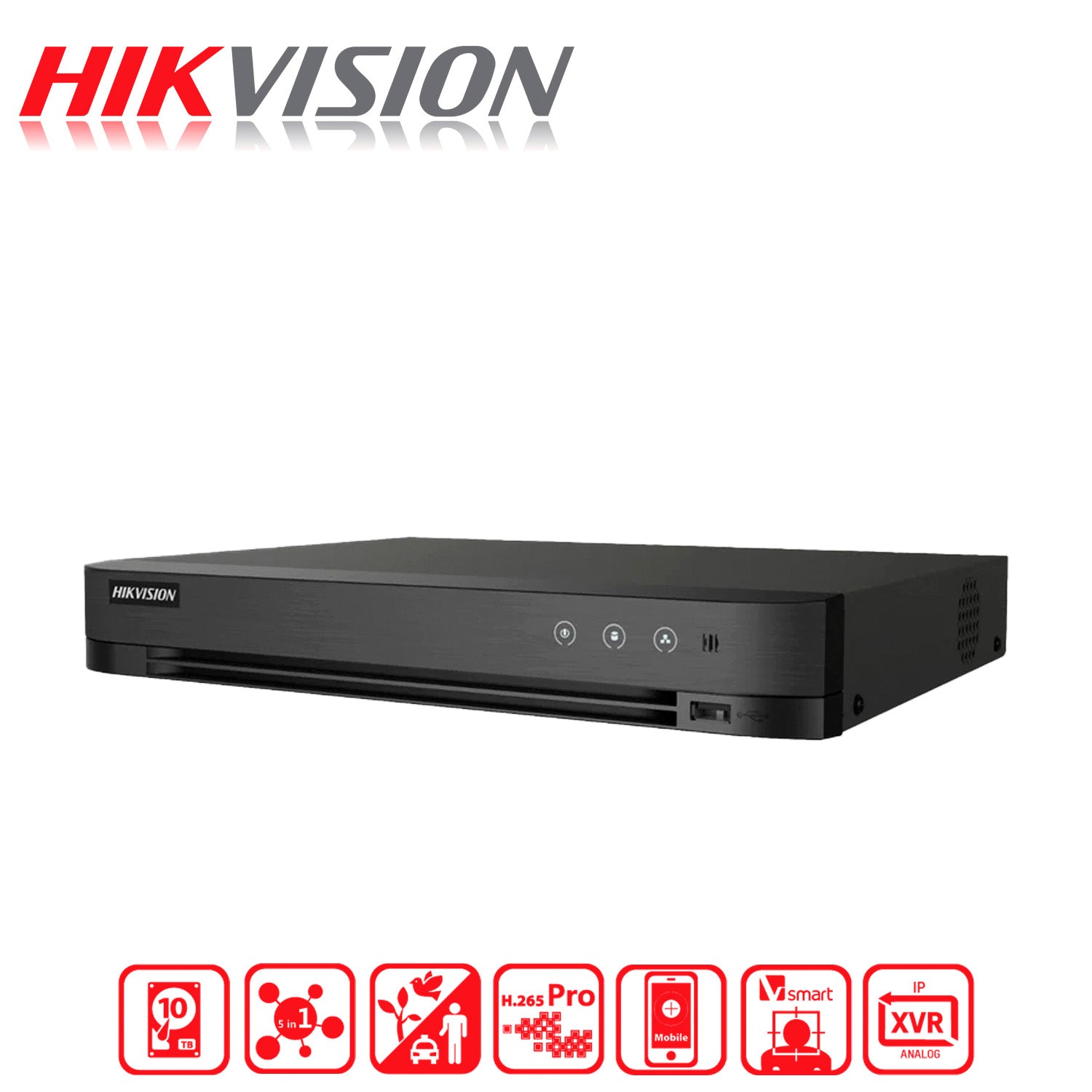 DVR 16 Canales Turbo HD Pentahibrido Hikvision Video Grabador H.265 pro+ AcuSense Max 24 Camaras Red