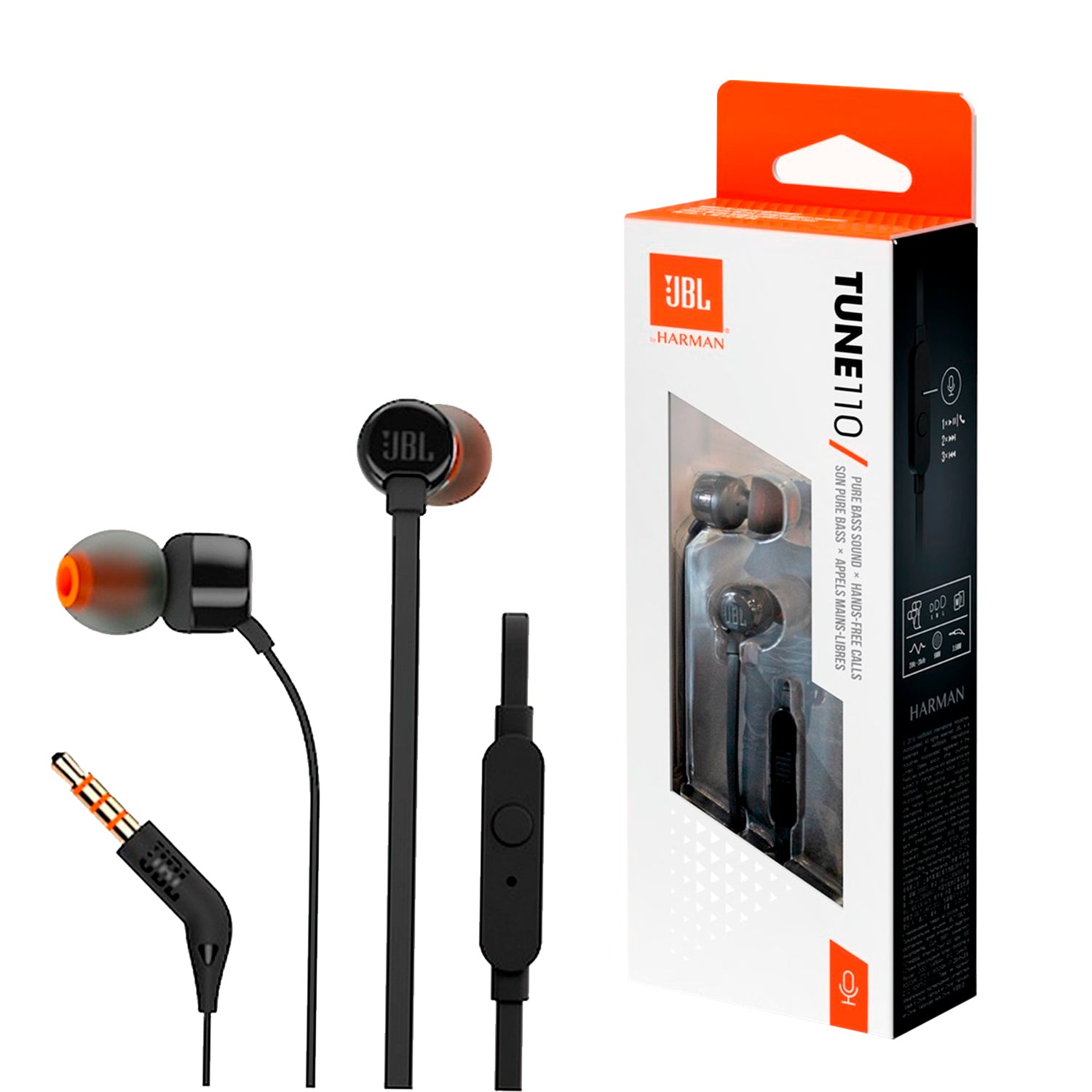 Audifono JBL Tune110 In-ear Conector 3.5mm Manos Libres con Microfono y Sonido Pure Bass