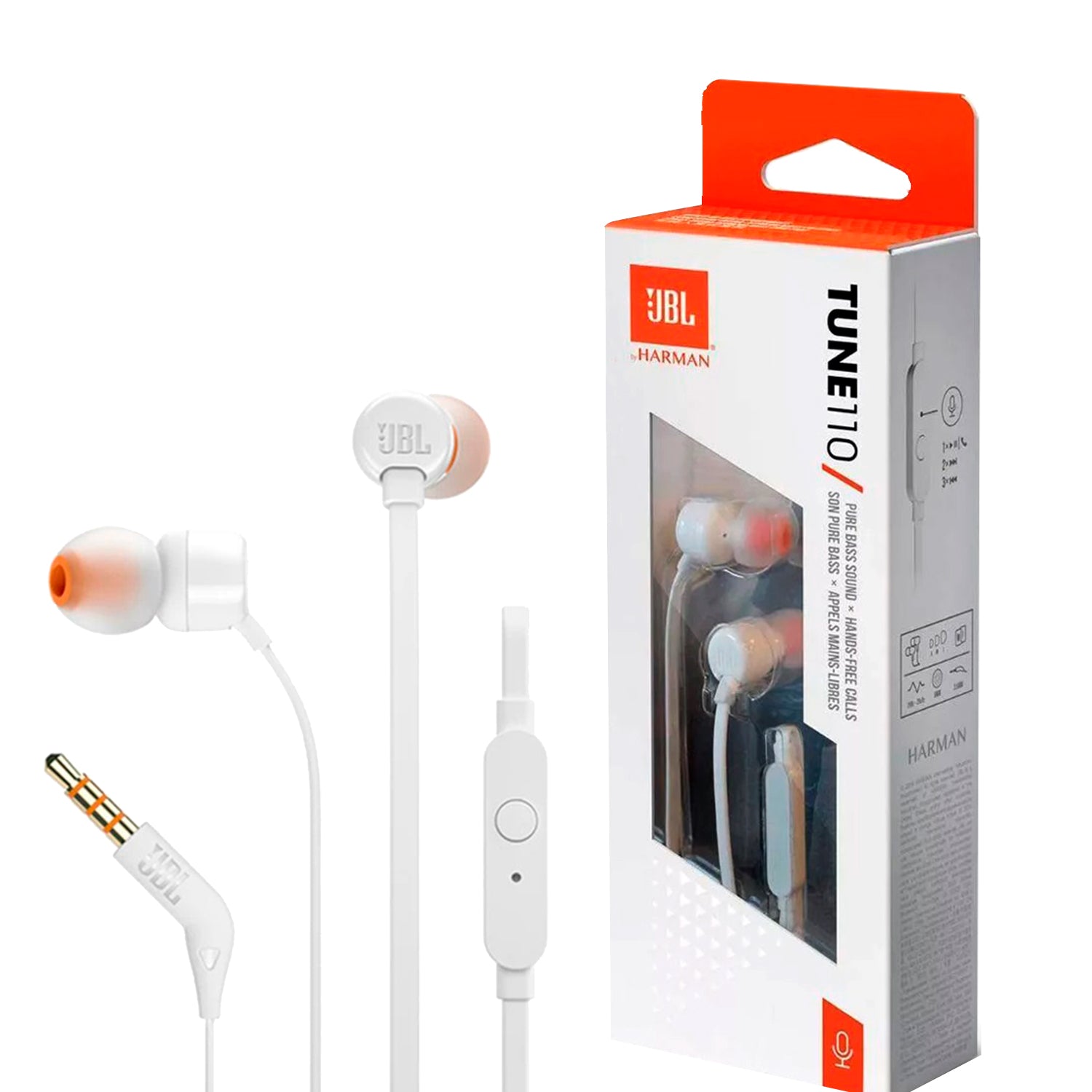 Audifono JBL Tune110 In-ear Conector 3.5mm Manos Libres con Microfono y Sonido Pure Bass