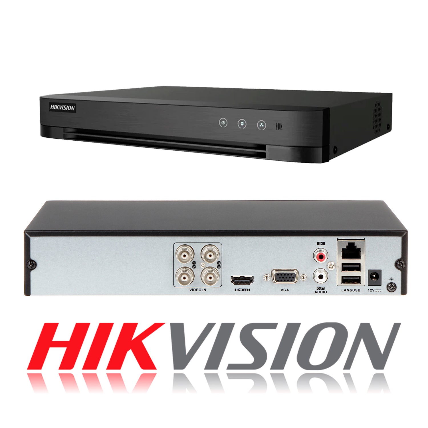 Kit de Camaras de Seguridad + DVR 4 Canales Hikvision Turbo Sata 1 TB FHD 4 Camaras Bala IP67 2 MP