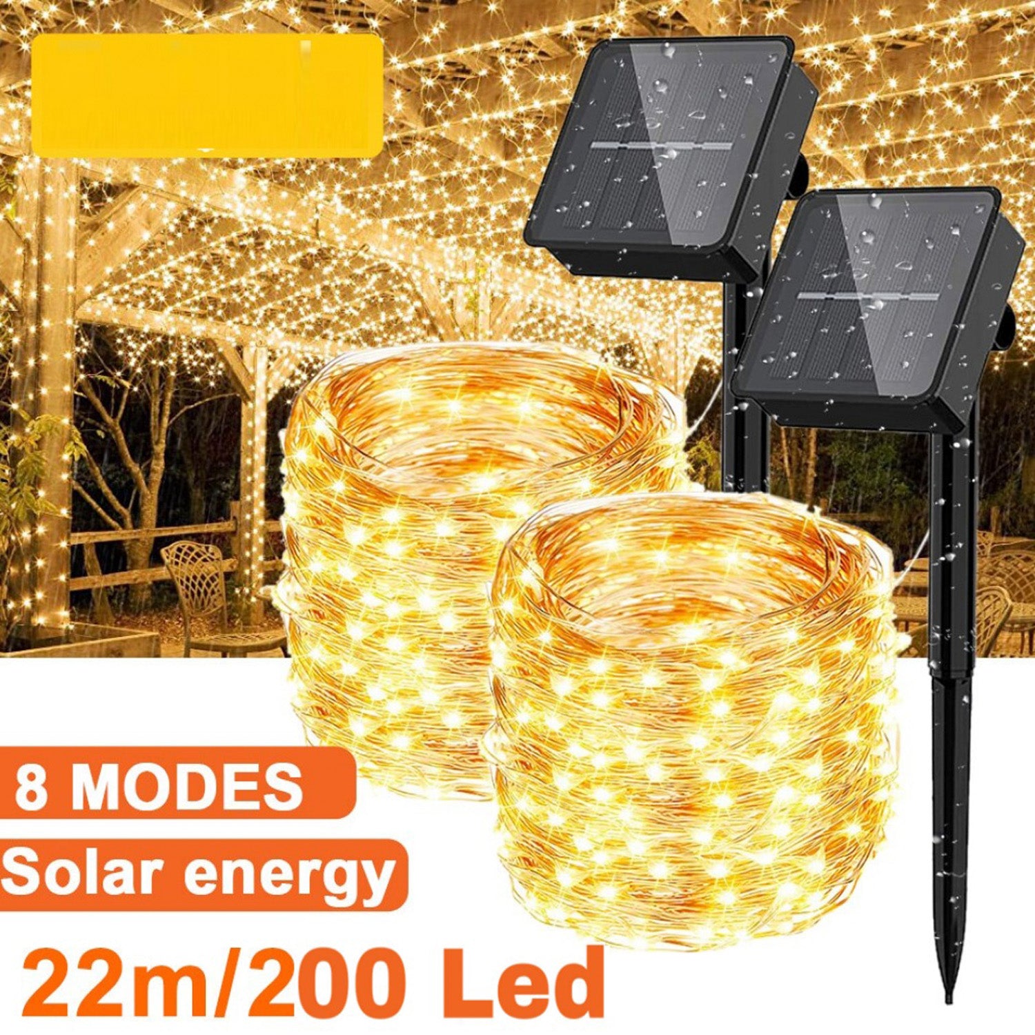 Luces Pack X2 Guirnalda 200 Led Alambre Hada Boda 22mts