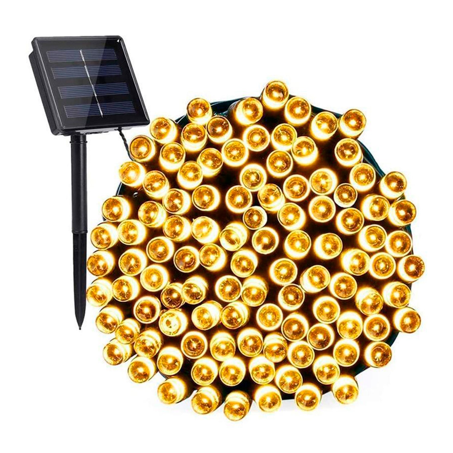 Luces Guirnalda Solar 200 Led Calidas Calido 21 Mts [ L68 ]