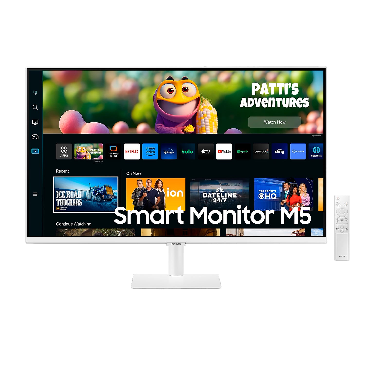 Monitor Samsung Smart TV M5 27in FHD Bluetooth Wifi DeX Inalambrico Control Remoto Hub IoT Integrado