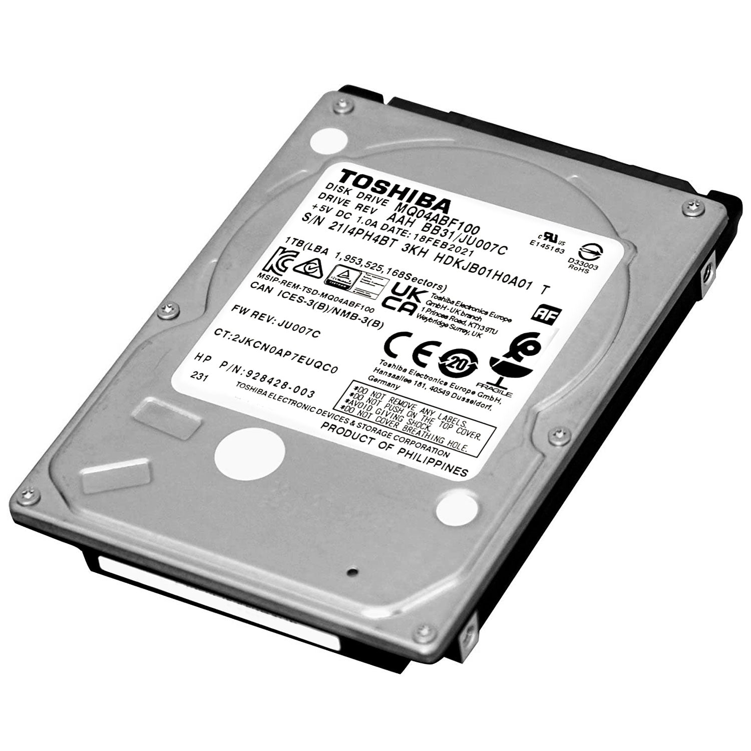 Disco Duro Interno Toshiba 2.5'' 1TB HDD 5400RPM SATA3/SATA [ MQ01ABD100 ] Open Box