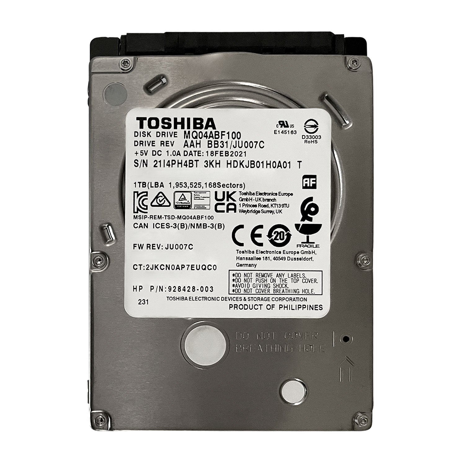 Disco Duro 1TB Interno Toshiba HDD MQ04ABF100 OPENBOX | Lifemax