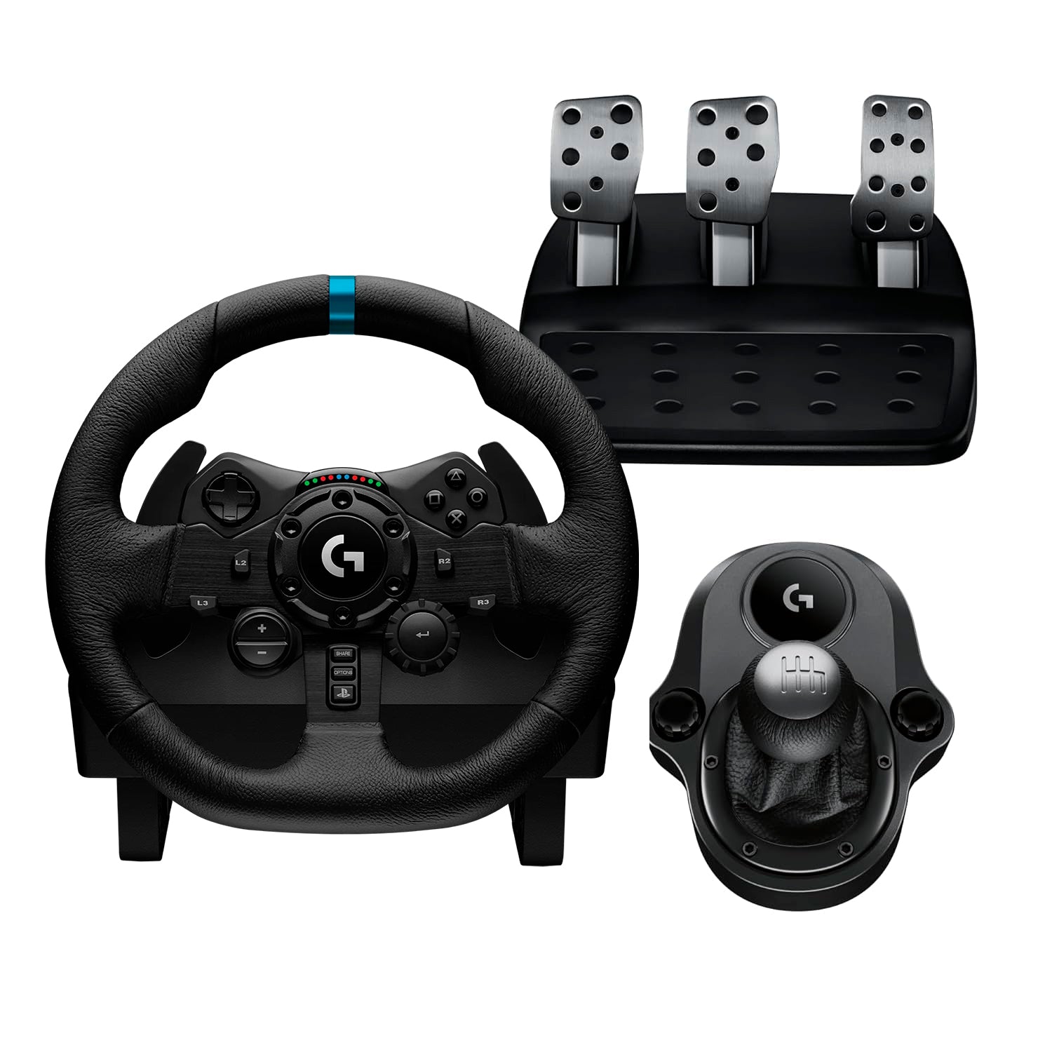 Pack Volante + Pedales Logitech G923 Trueforce PlayStation 4 /PS5/ PC + Palanca para G923 /G29/ G920