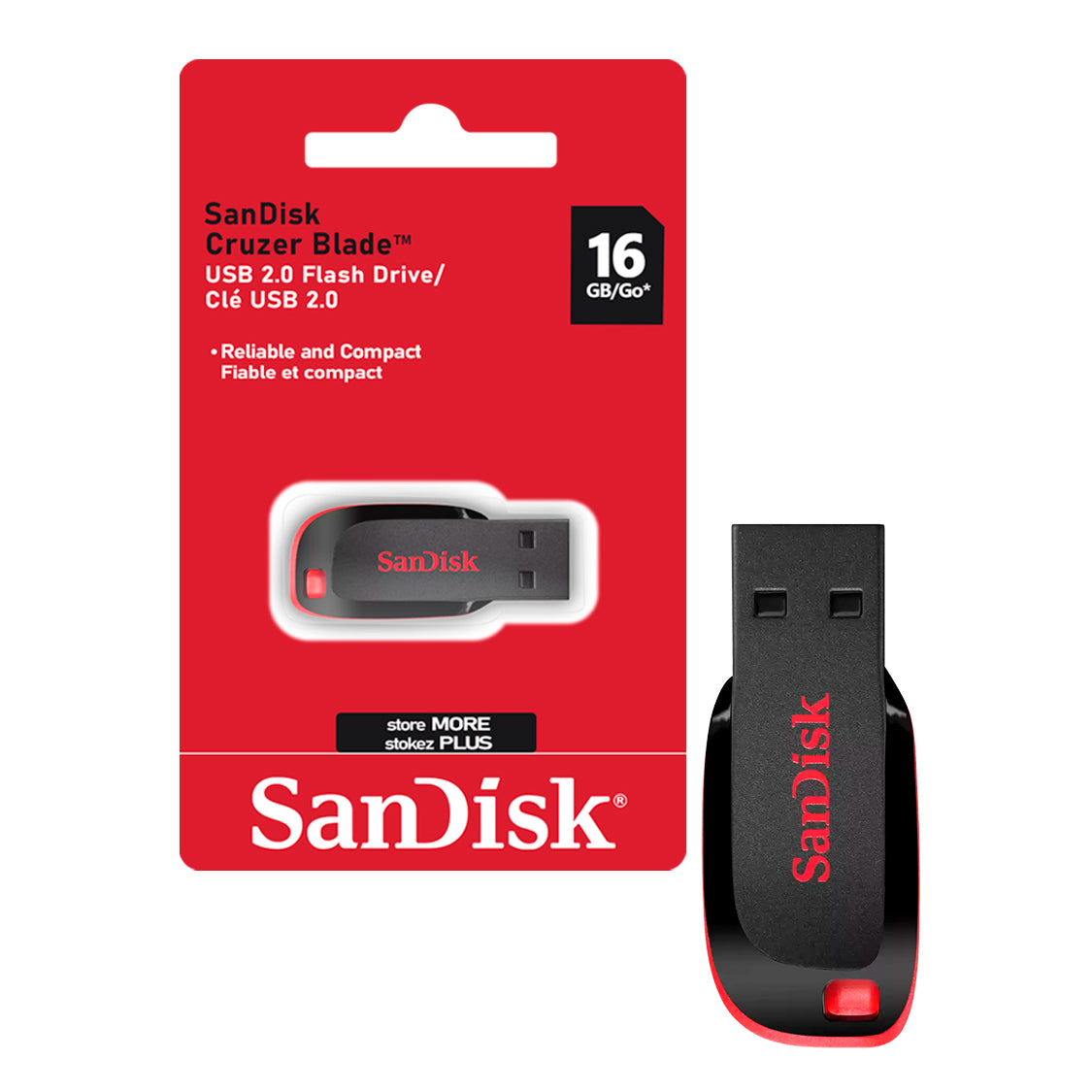 Pendrive SanDisk USB 2.0 16GB Cruzer Blade Flash Drive 150MB/s Compatible MAC Windows