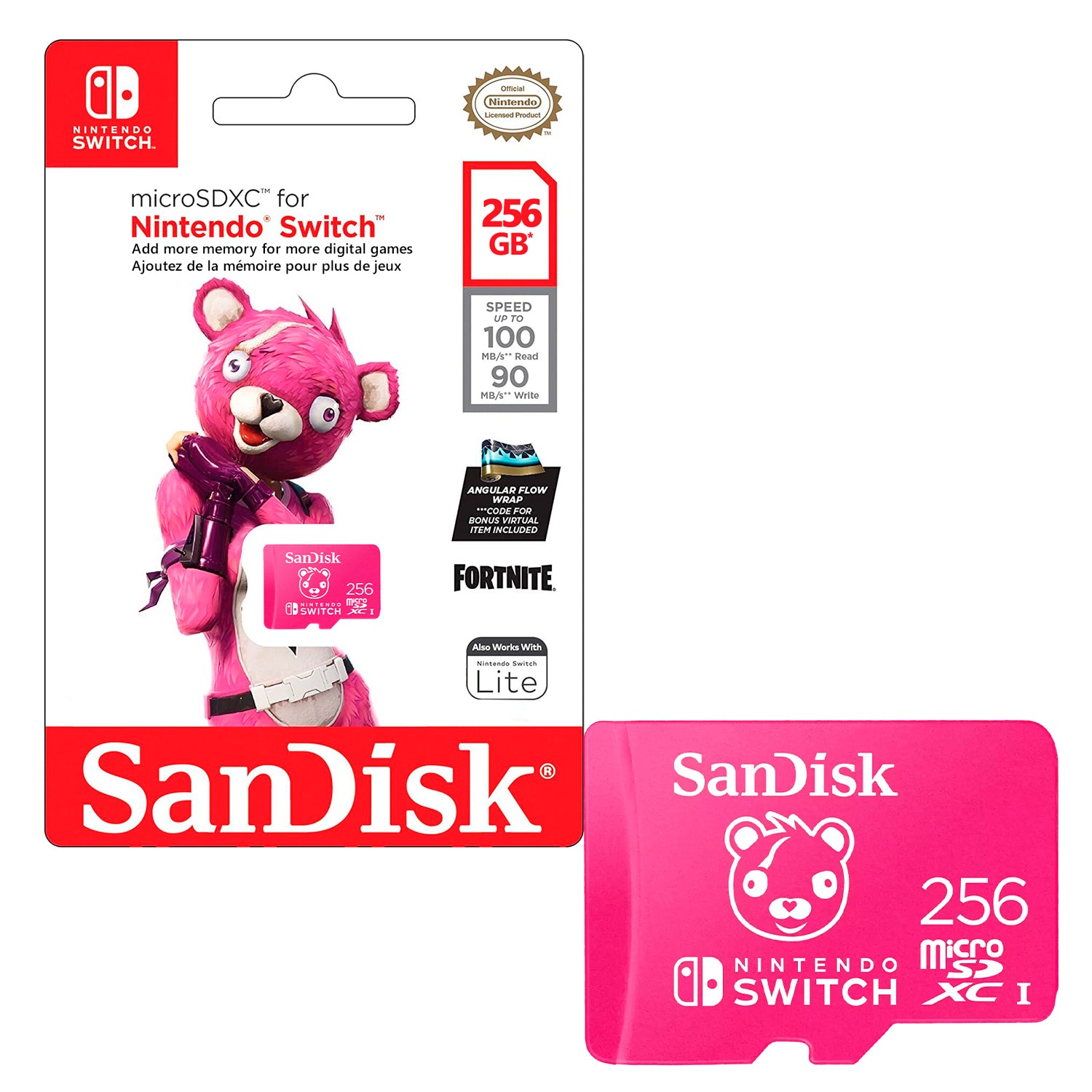 Tarjeta de Memoria MicroSDXC Nintendo Switch 256GB SanDisk Fortnite UHS-I U3 4K 100MB/s