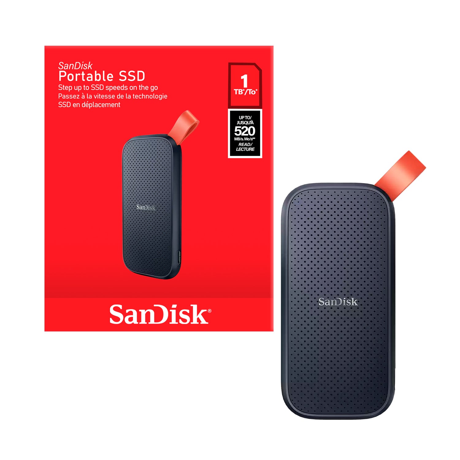 Disco Solido SSD Externo Portatil Sandisk 1TB USB-C a USB 3.2 520MB/s Compatible Windows/Mac