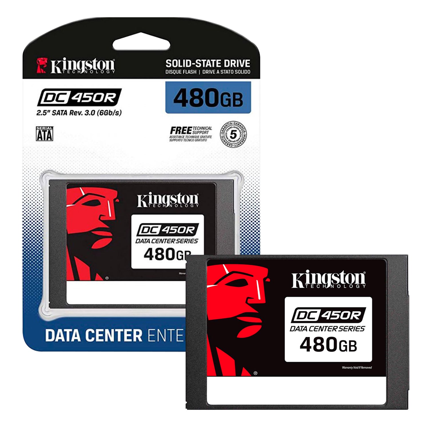 Disco Solido SSD Interno Kingston Enterprise 480GB 2.5in SATA III 6Gb/s 560MB/s [ SEDC450R/480G ]