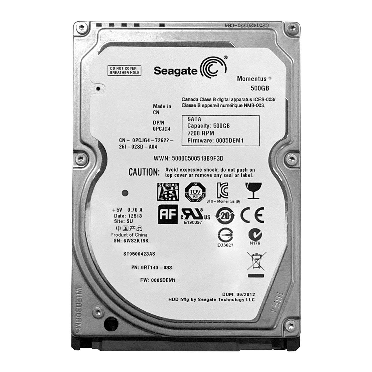 Disco Duro Interno Seagate Momentus 500GB SATA II OPEN BOX | Lifemax