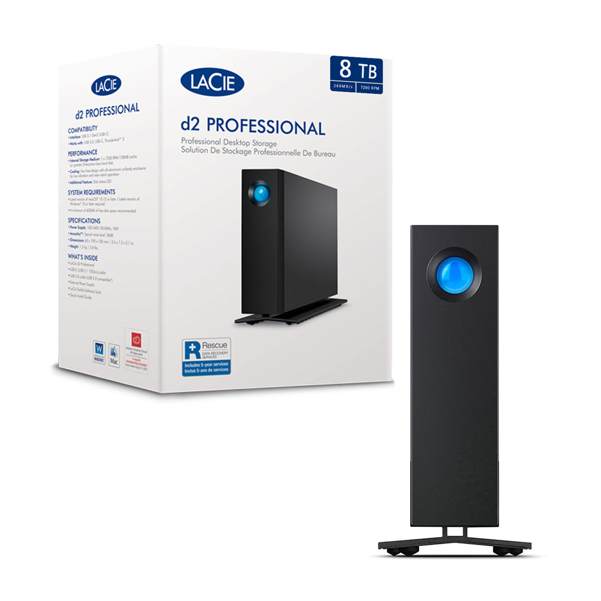 Disco Duro Externo LaCie D2 Professional 8TB 260MB/s Rescue