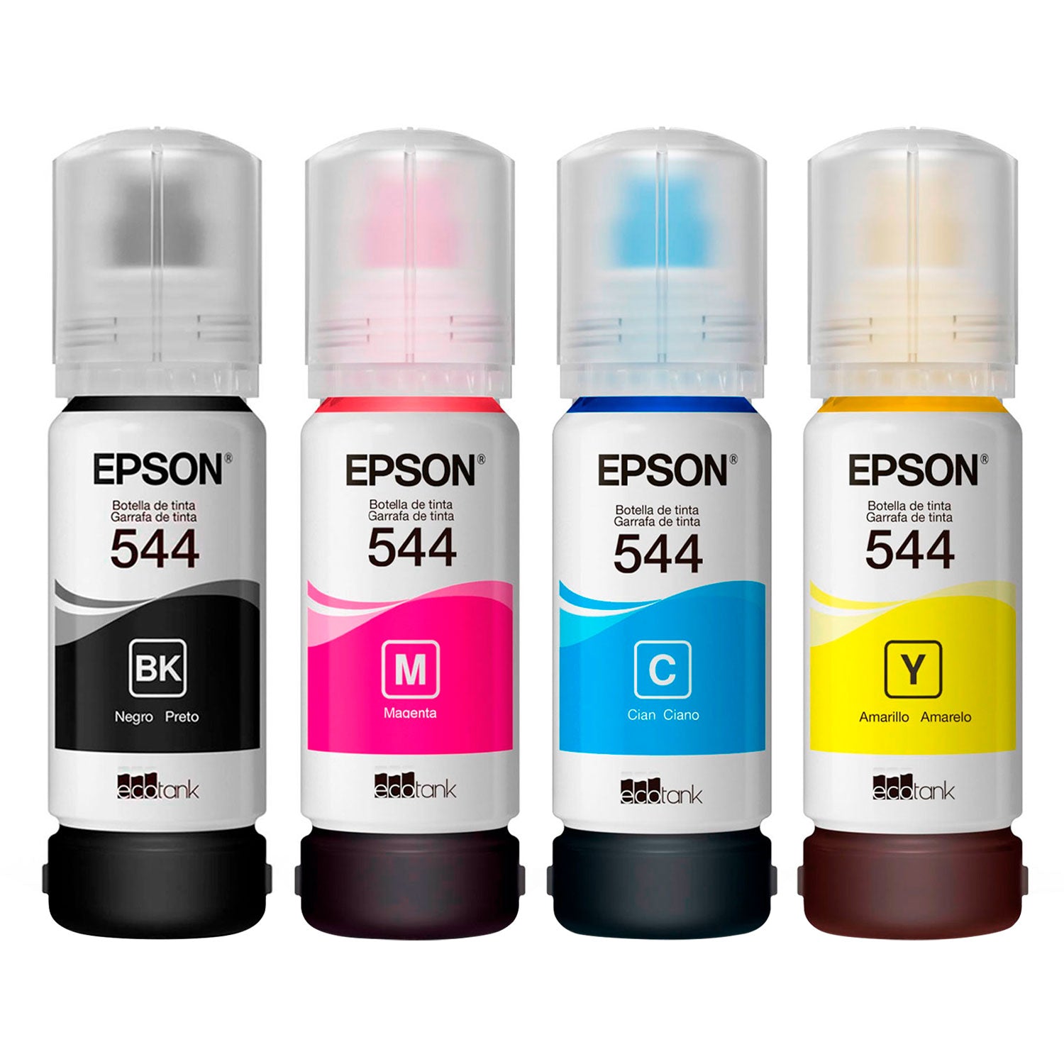 Pack 4 Botellas de Tintas Epson Original T544 L110 L3110 L3150 L5190 [ TINTAT544PACK4 ] | Lifemax