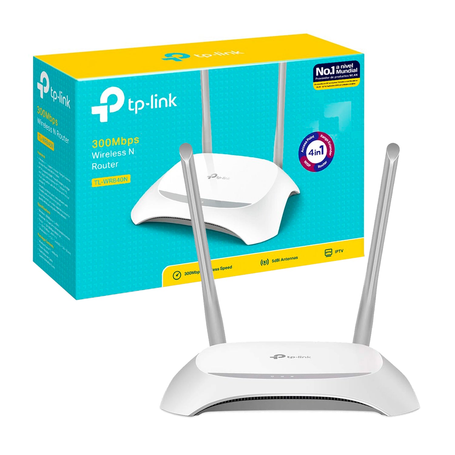 Router Inalambrico N TP-Link TL-WR840N 4 Modos en 1 Velocidad 300Mbps 2.4GHz 2 Antenas Externas 5dBi