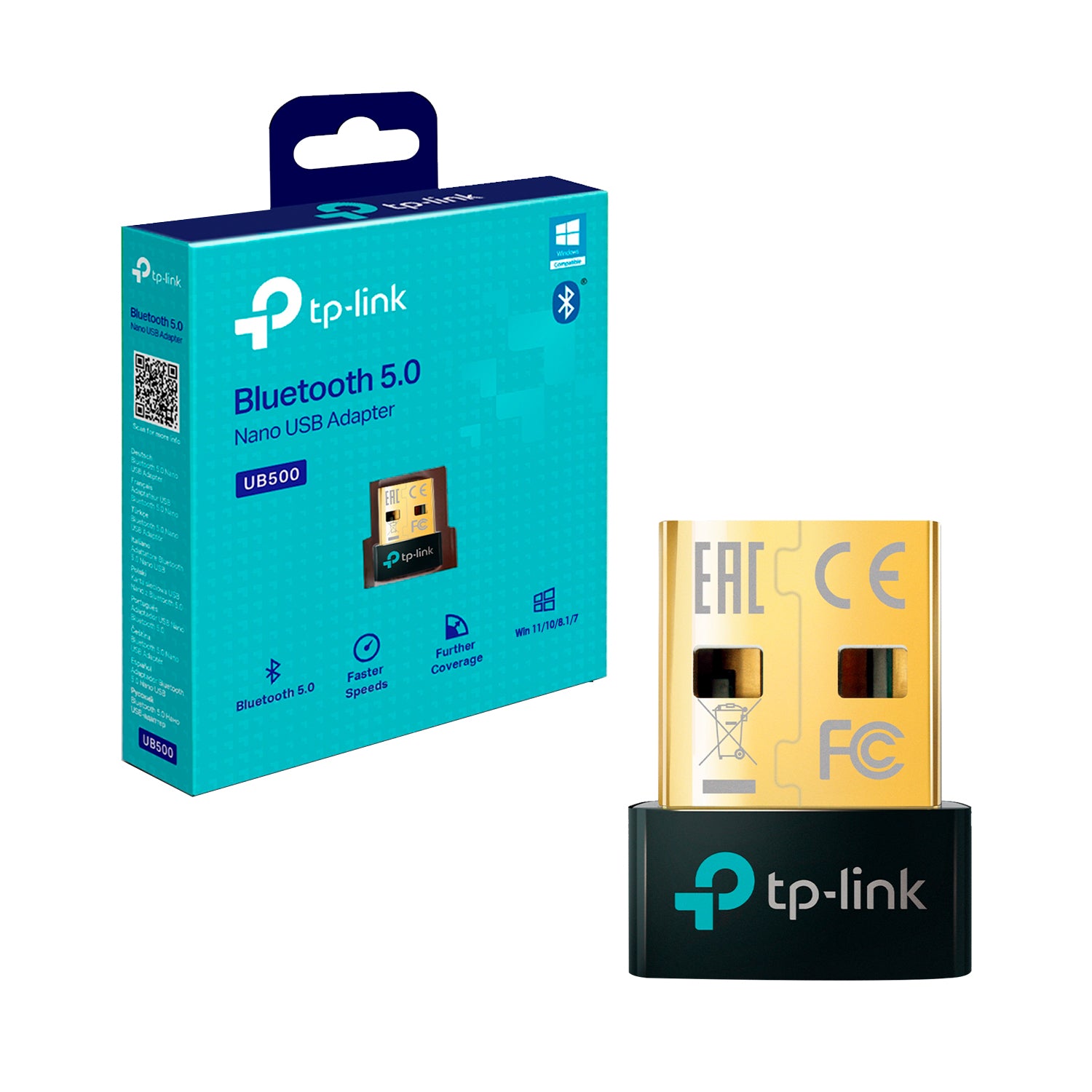 Adaptador Bluetooth 5.0 TP-Link UB500 Nano USB 2.0 Pc / Notebook Compatible Windows 7 / 8.1/ 10 / 11